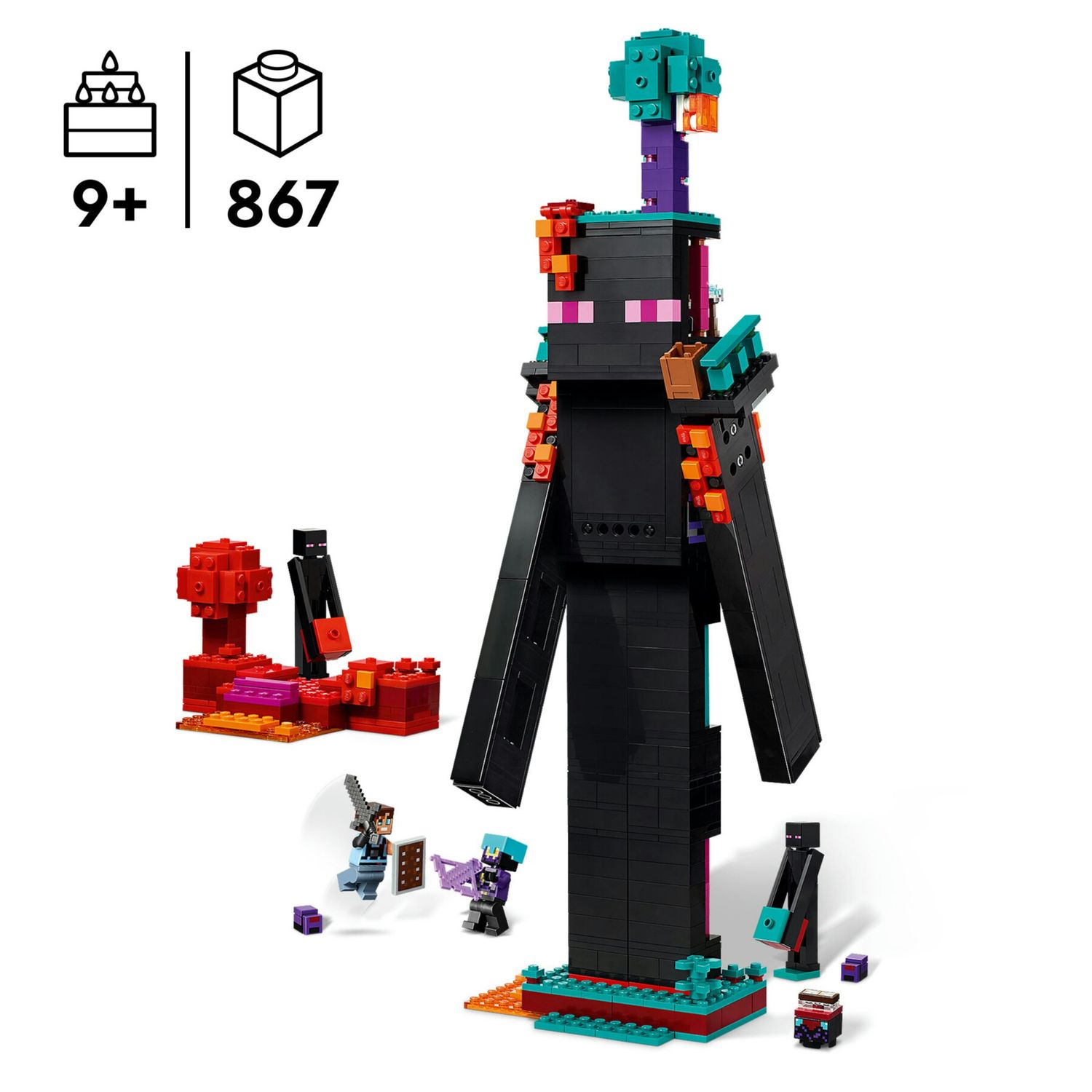 LEGO Minecraft 21279 2in1 Torre Enderman: modulare, 6 personaggi - LEGO, Minecraft