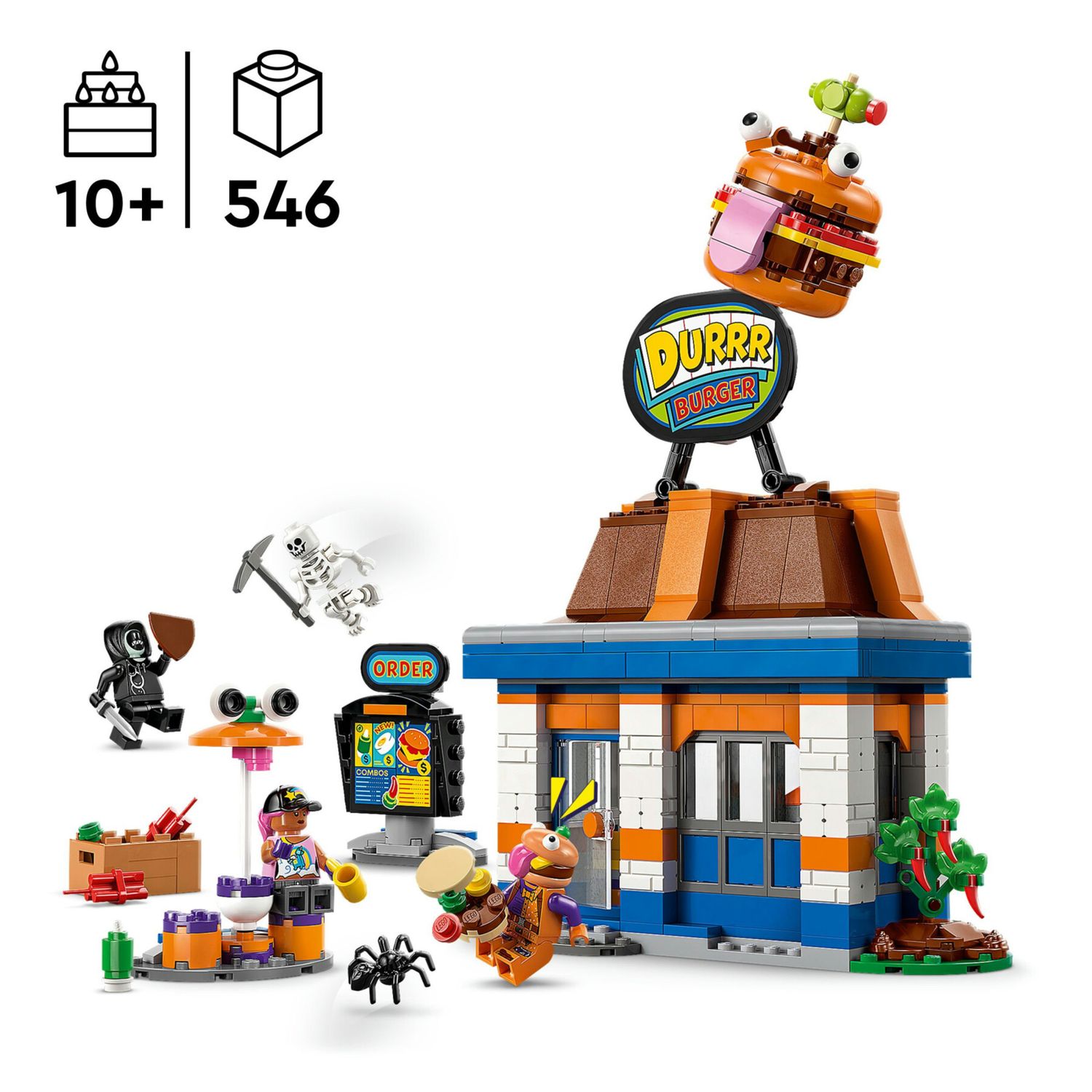LEGO Fortnite 77076 Ristorante Durrr Burger: 3 minifigure, gaming - Fortnite, LEGO