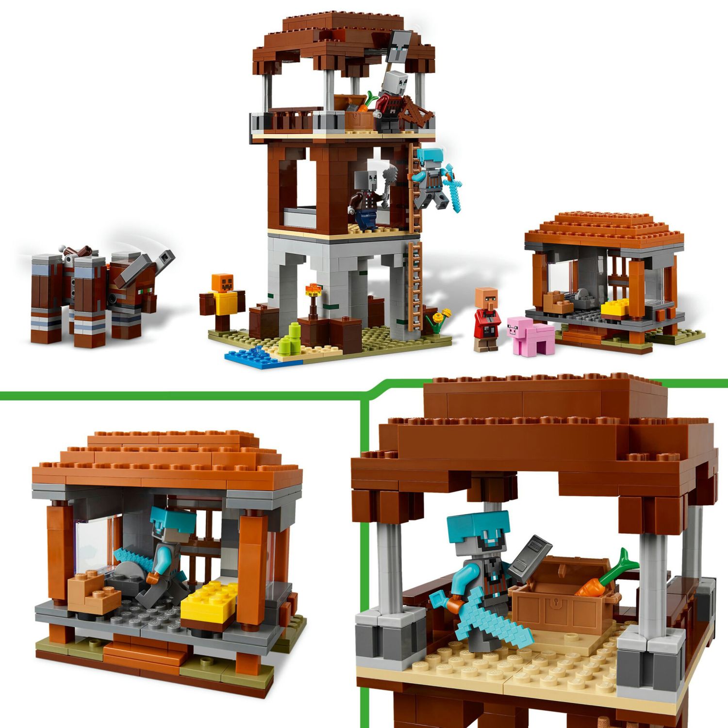 LEGO Minecraft 21278 Avamposto saccheggiatore: fortezza, razziatore - LEGO, Minecraft