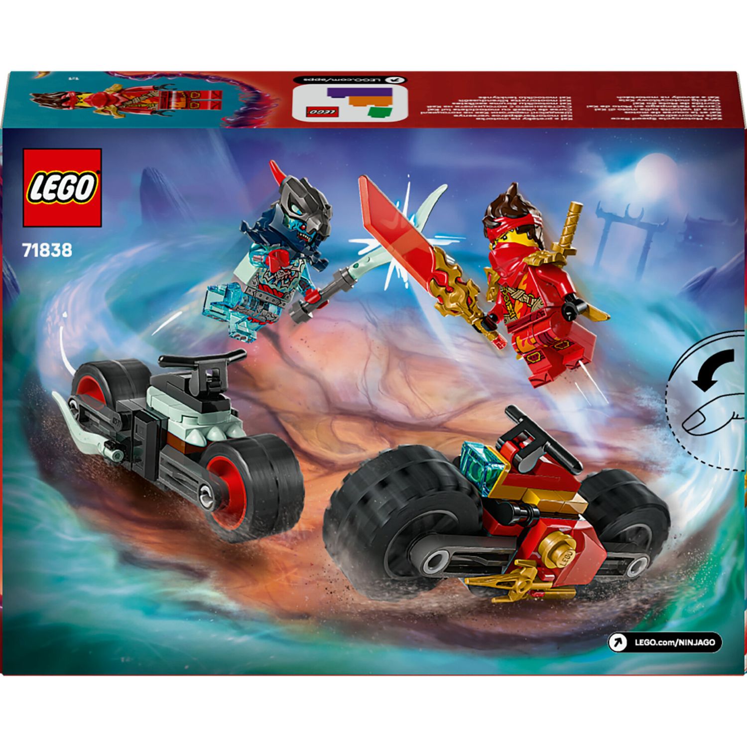 LEGO Ninjago 71838 Moto Kai: 2 motociclette, 2 minifigure - LEGO