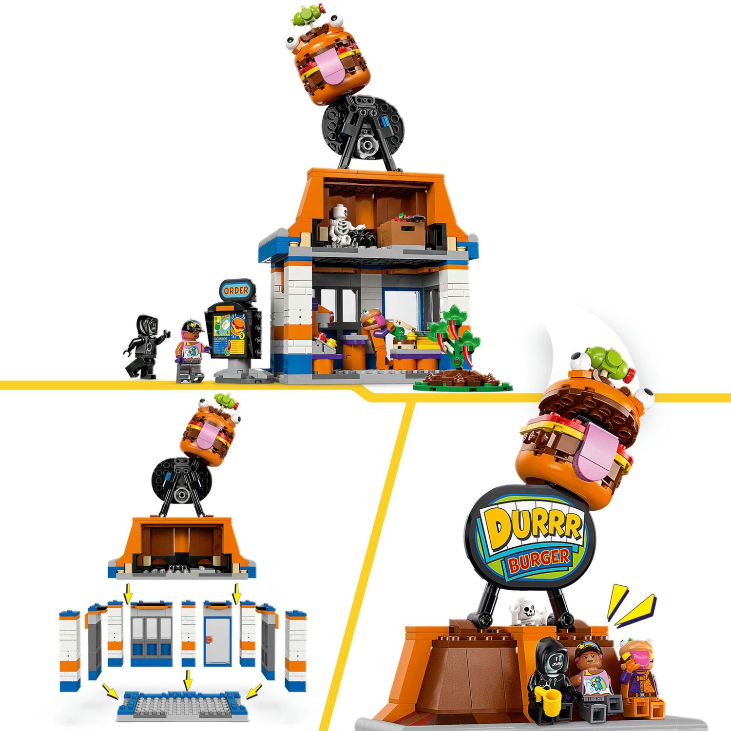 LEGO Fortnite 77076 Ristorante Durrr Burger: 3 minifigure, gaming - Fortnite, LEGO