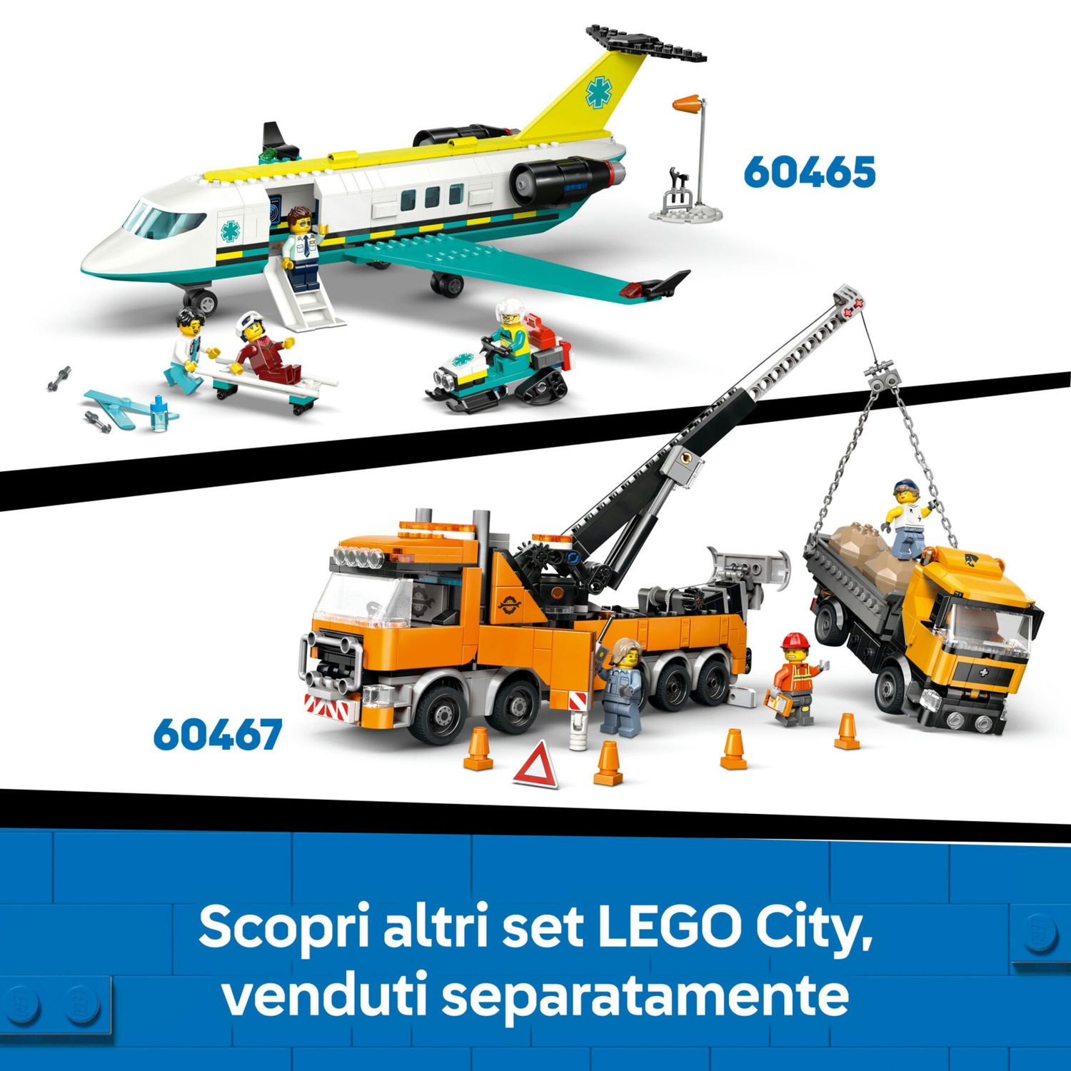 LEGO City 60466 Bulldozer giallo: veicolo cantiere, 3 minifigure - LEGO