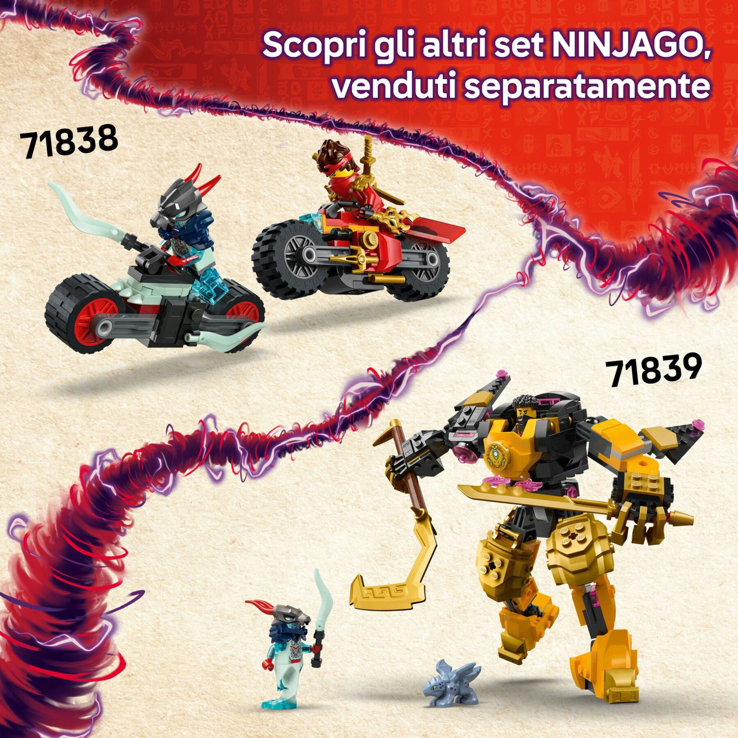 LEGO Ninjago 71842 Rontu Drago Maestro: snodabile, 3 minifigure - LEGO