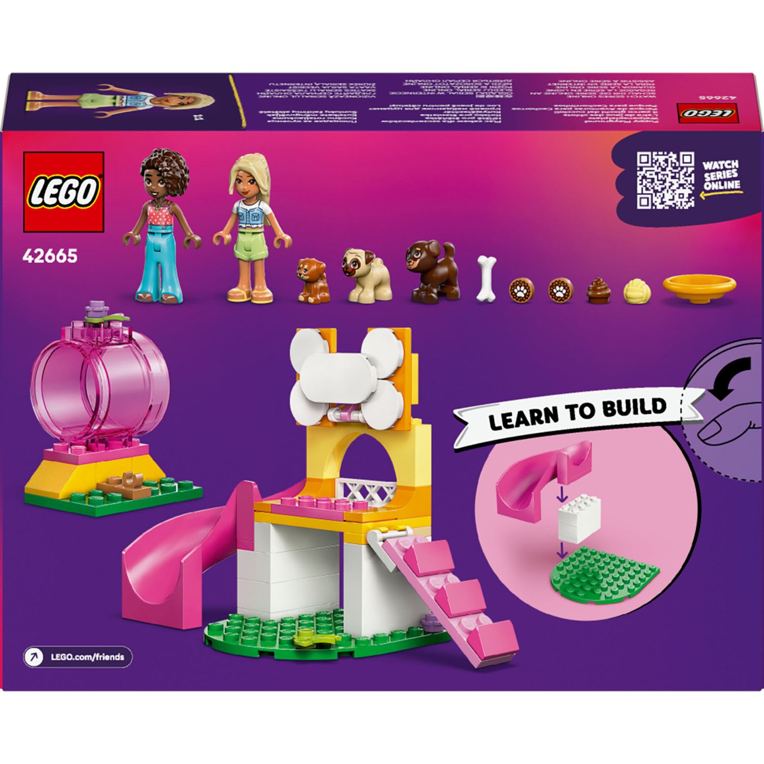 LEGO Friends 42665 Parco giochi cuccioli: scivolo, 2 mini bamboline - LEGO