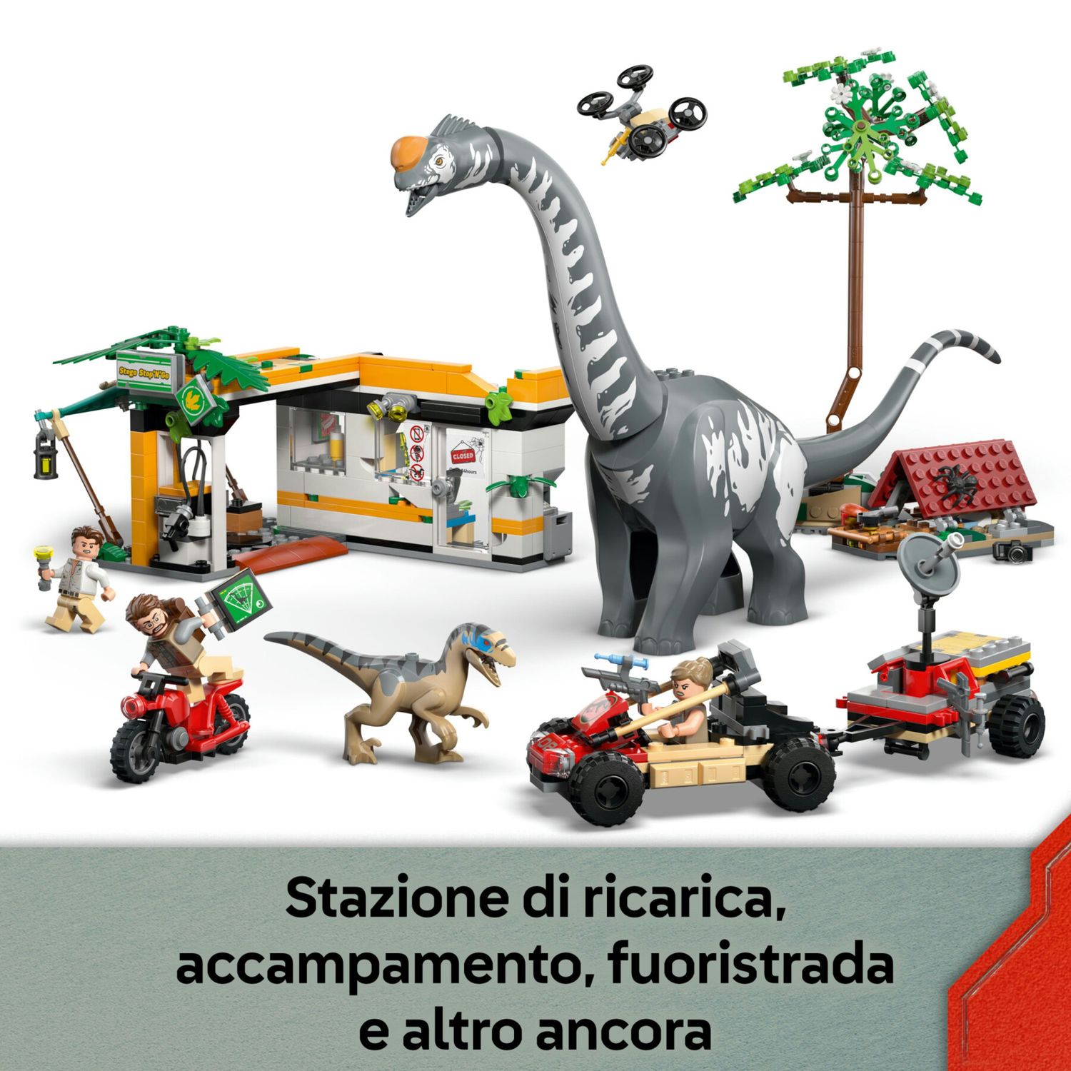 LEGO Jurassic World 76973 Raptor e Titanosauro in fuga - Jurassic World, LEGO