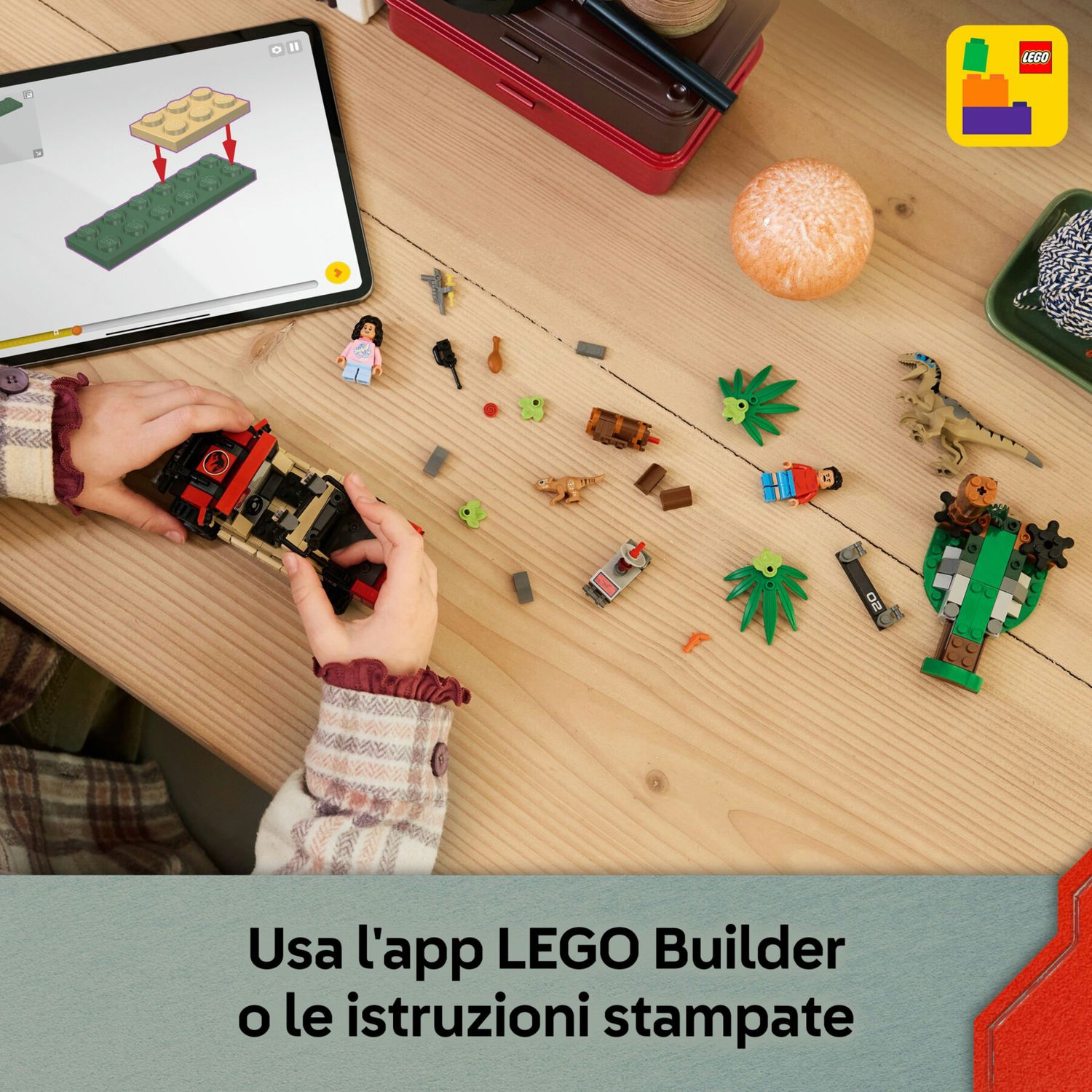 LEGO Jurassic World 76972 Fuga dal Raptor in fuoristrada - Jurassic World, LEGO