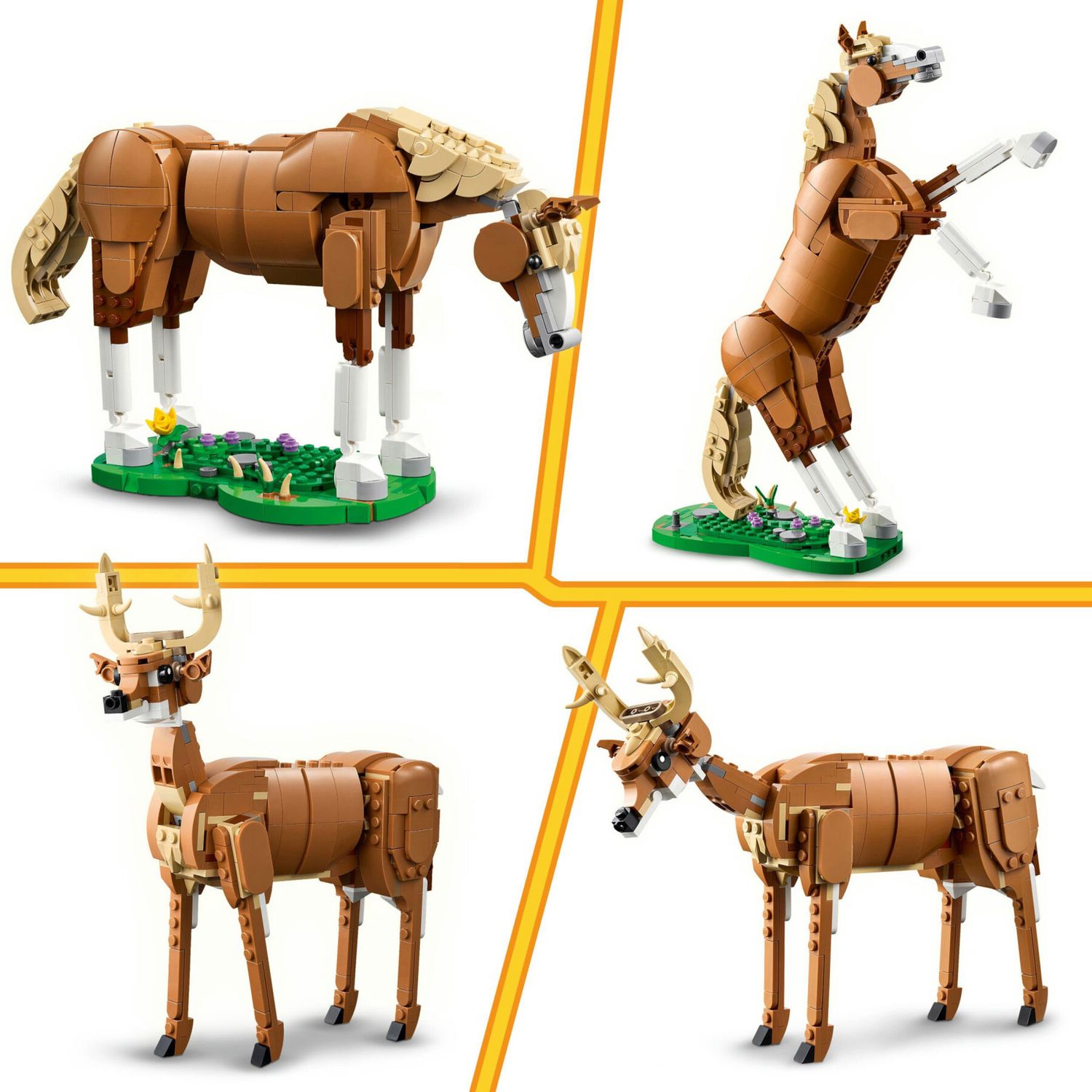 LEGO Creator 31166 Cavallo 3 in 1 Trasformabile in Orso O Cervo - LEGO