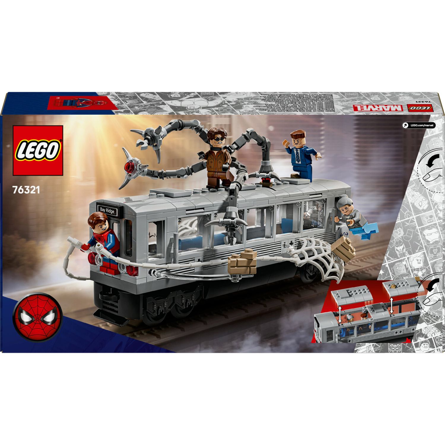 LEGO Marvel 76321 Spider-Man vs Doc Ock Sul Treno con 4 Minifigure - LEGO, Marvel