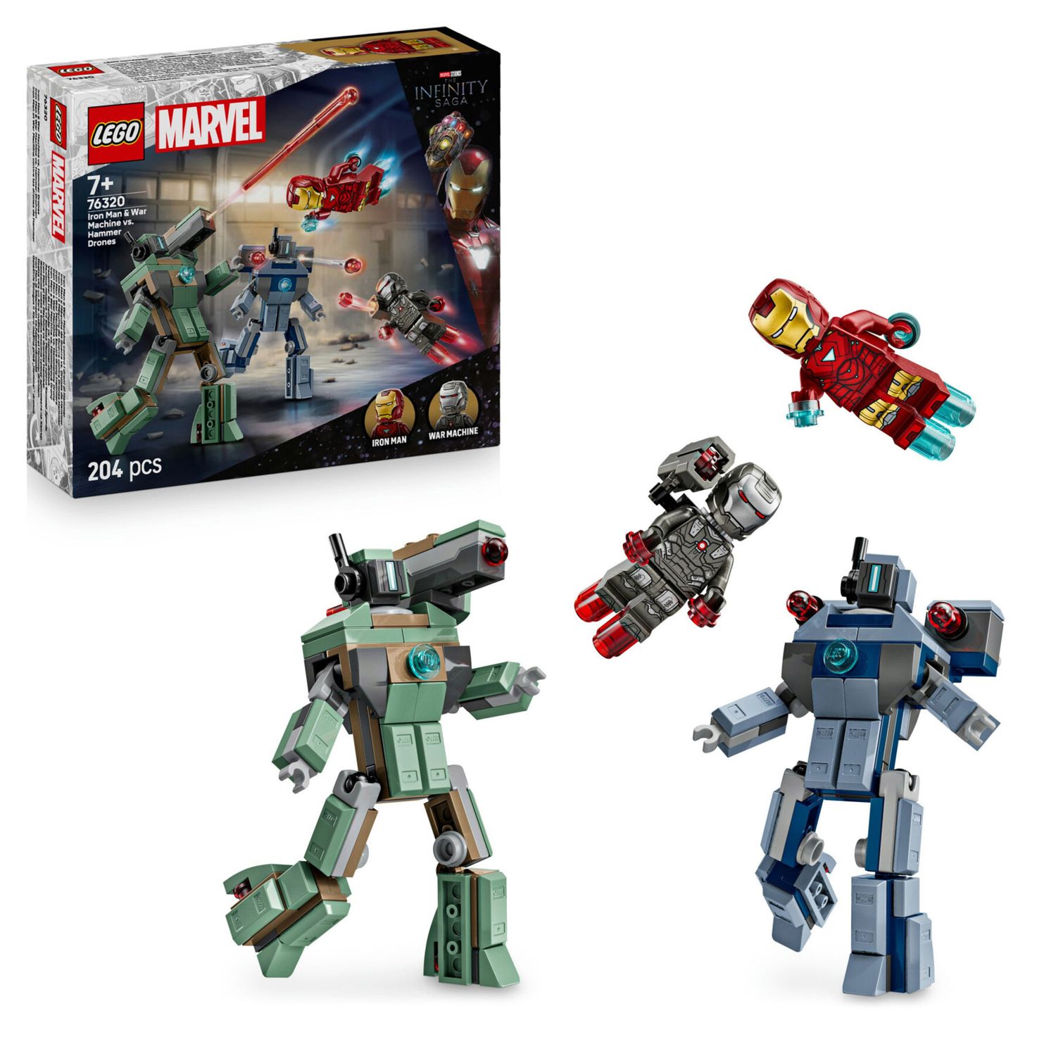 LEGO Marvel 76320 Iron Man e War Machine vs Droni con Action Figure - LEGO, Marvel