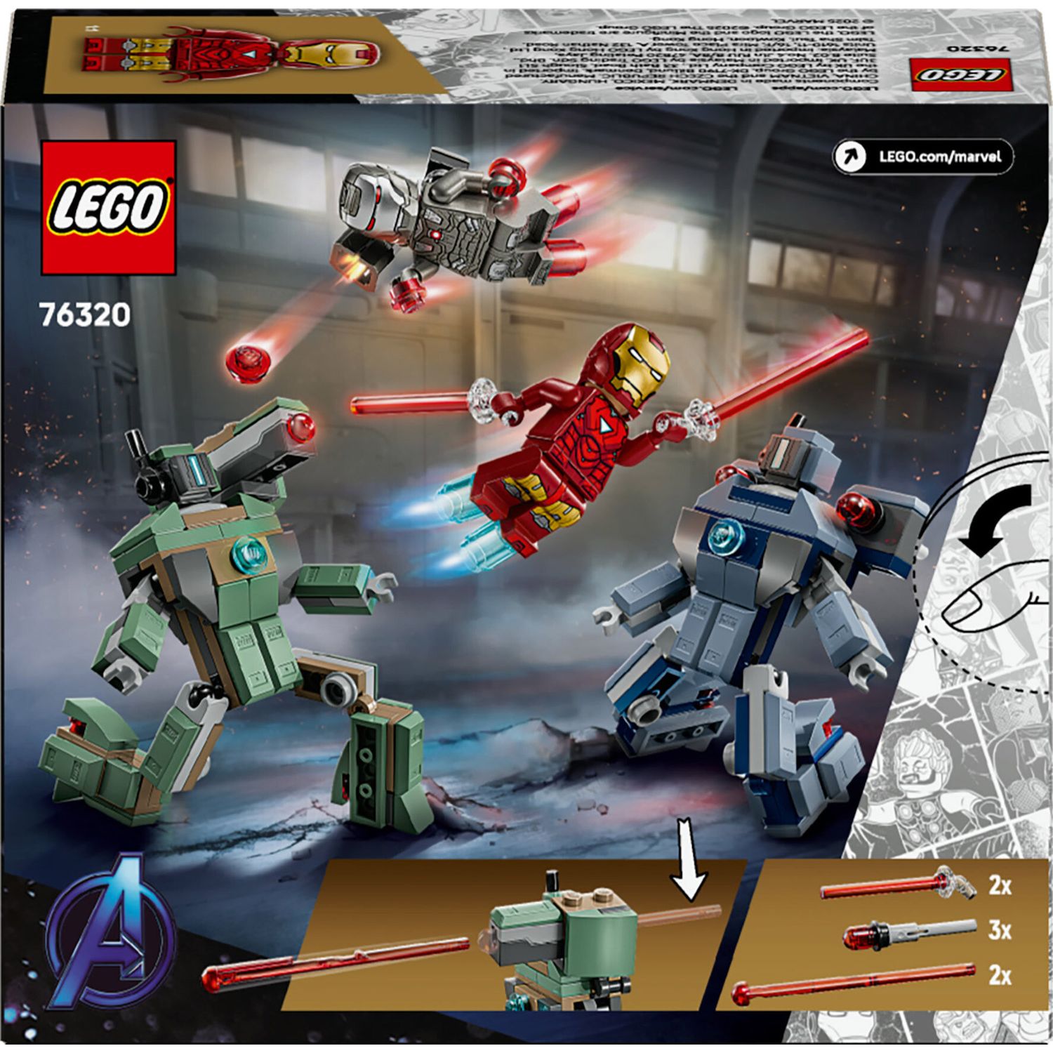 LEGO Marvel 76320 Iron Man e War Machine vs Droni con Action Figure - LEGO, Marvel