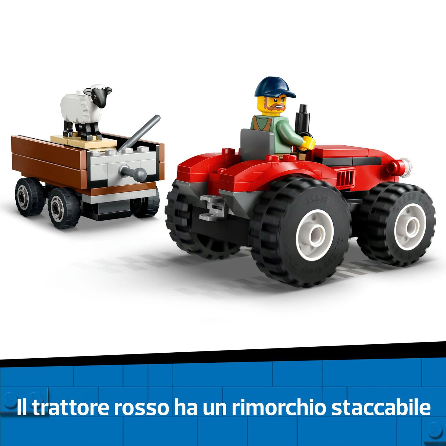 LEGO City 60461 Trattore Agricolo Rosso con Rimorchio e Pecore - LEGO