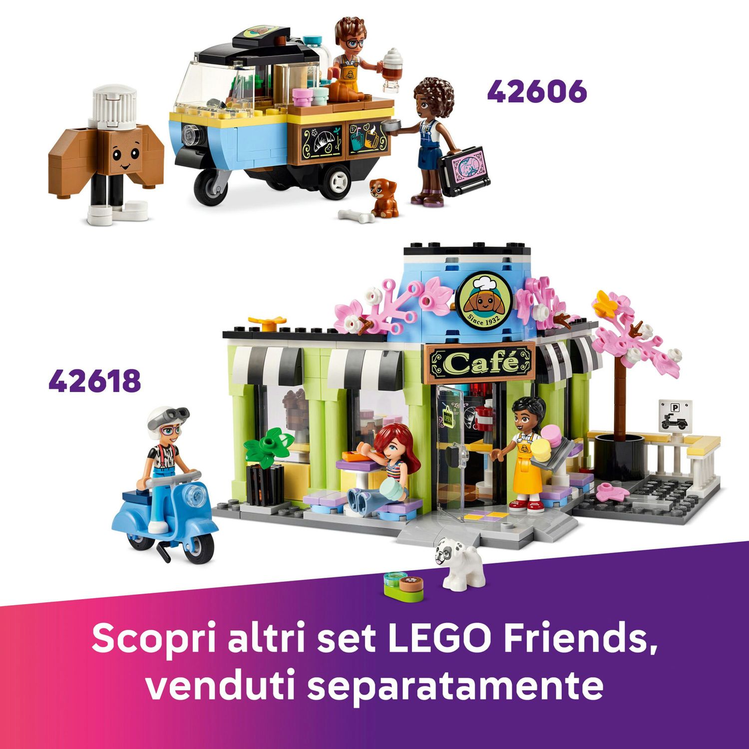 LEGO Friends 42643 Bancarella di Zucchero Filato e Scooter - LEGO