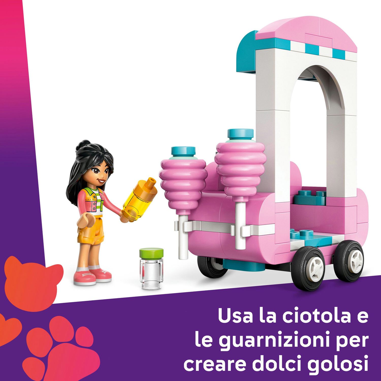 LEGO Friends 42643 Bancarella di Zucchero Filato e Scooter - LEGO
