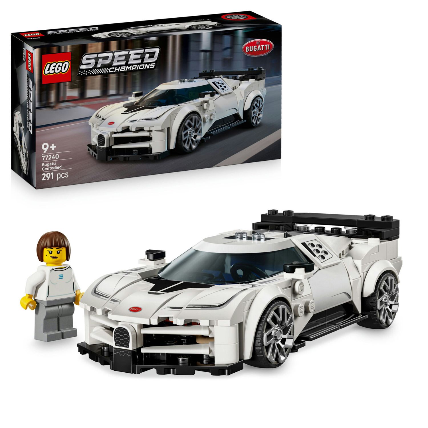 LEGO Speed Champions 77240 Bugatti Centodieci con Minifigure - LEGO