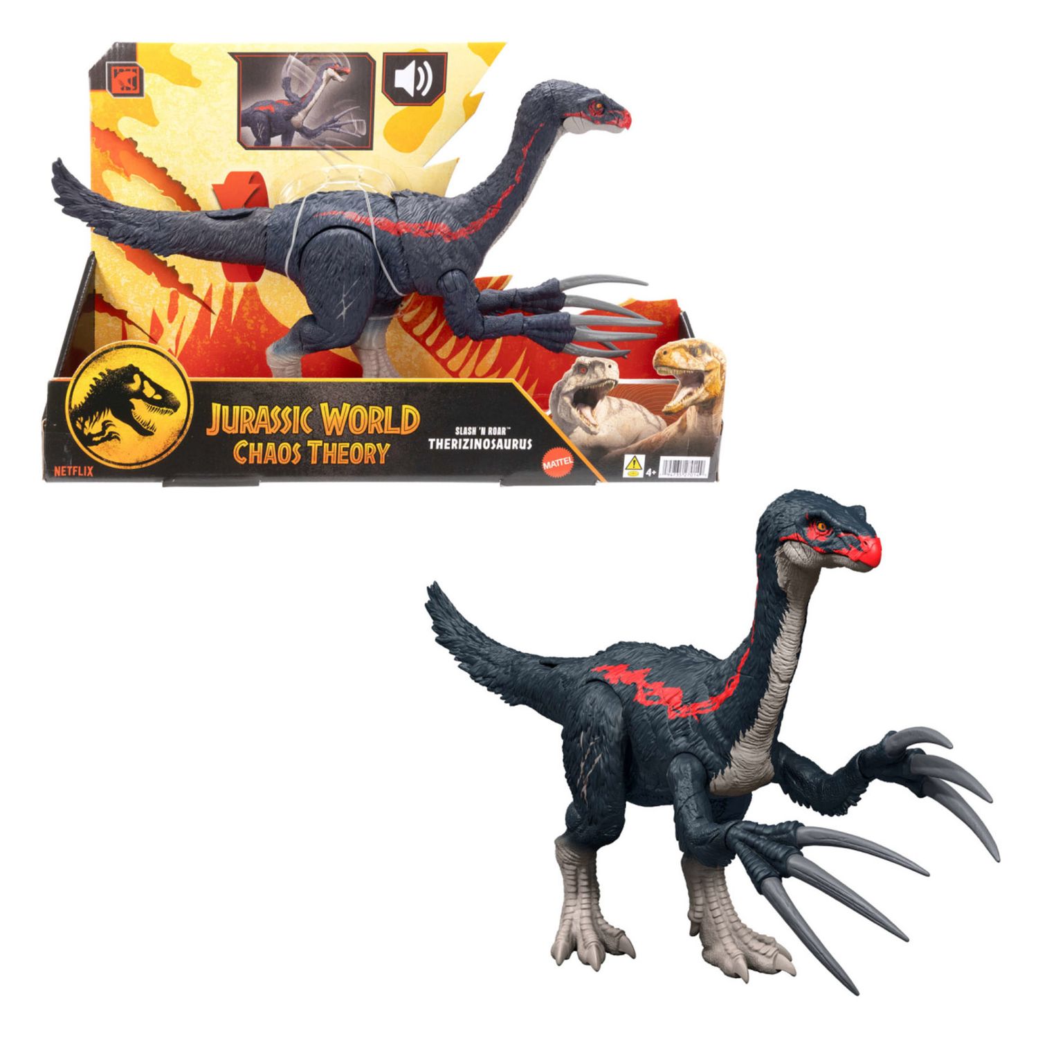 Jurassic World Terizinosauro - Dinosauro Attacca e Ruggisce con Suoni – Mattel - Jurassic World