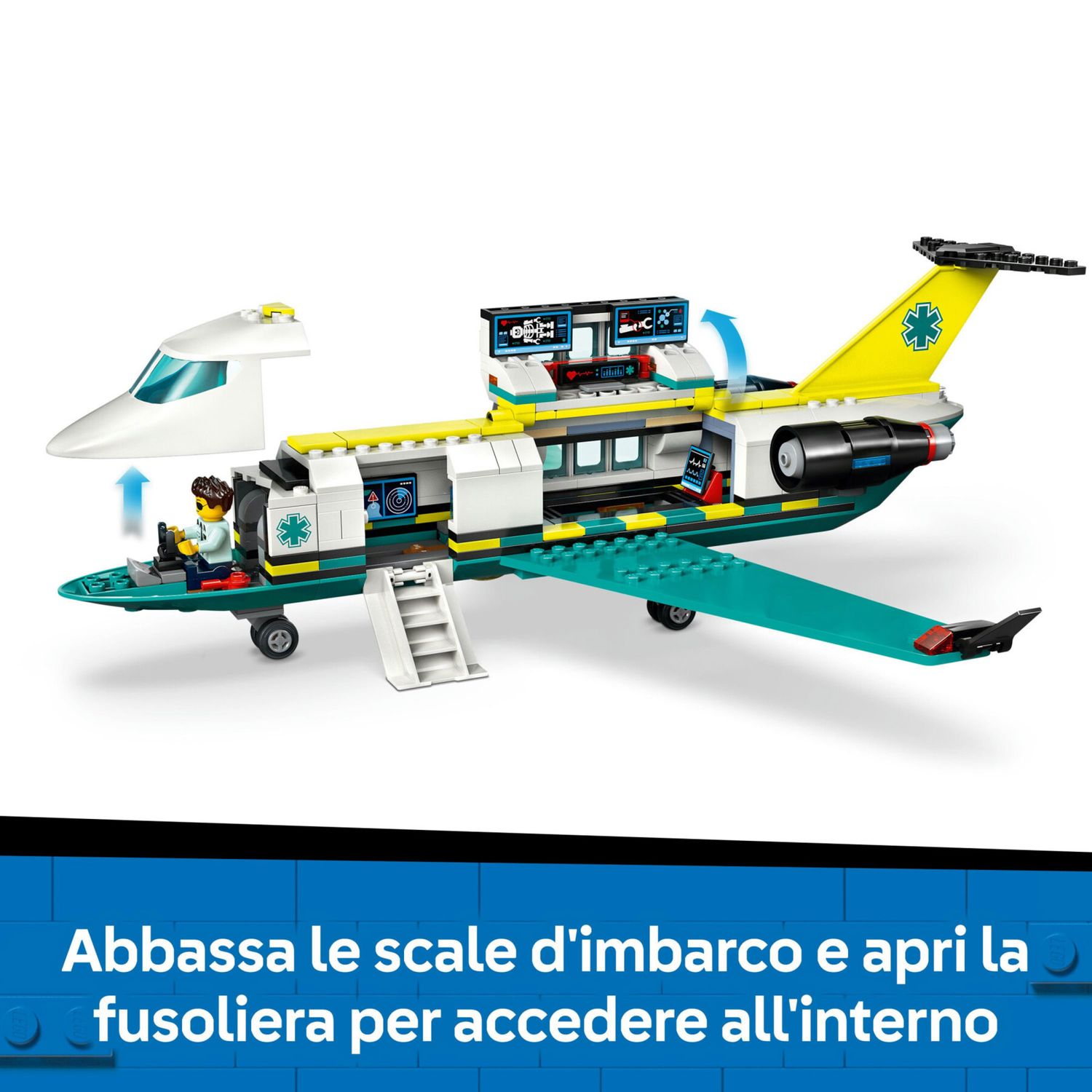 LEGO City 60465 Aereo Ambulanza: 4 Minifigure, Gatto Neve - LEGO