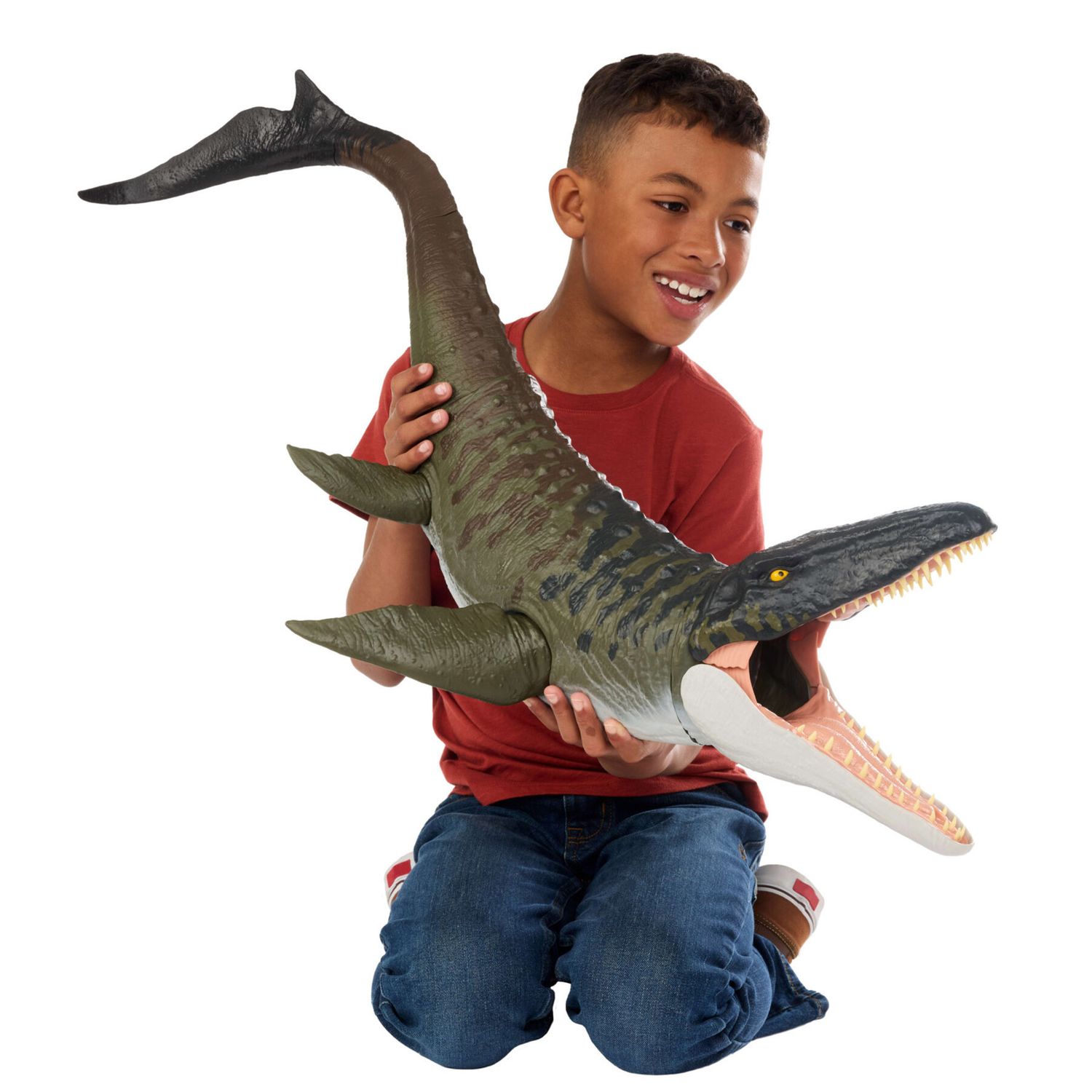 Jurassic World Mosasauro Super Colossale, Dinosauro Snodato con Attacco - Jurassic World