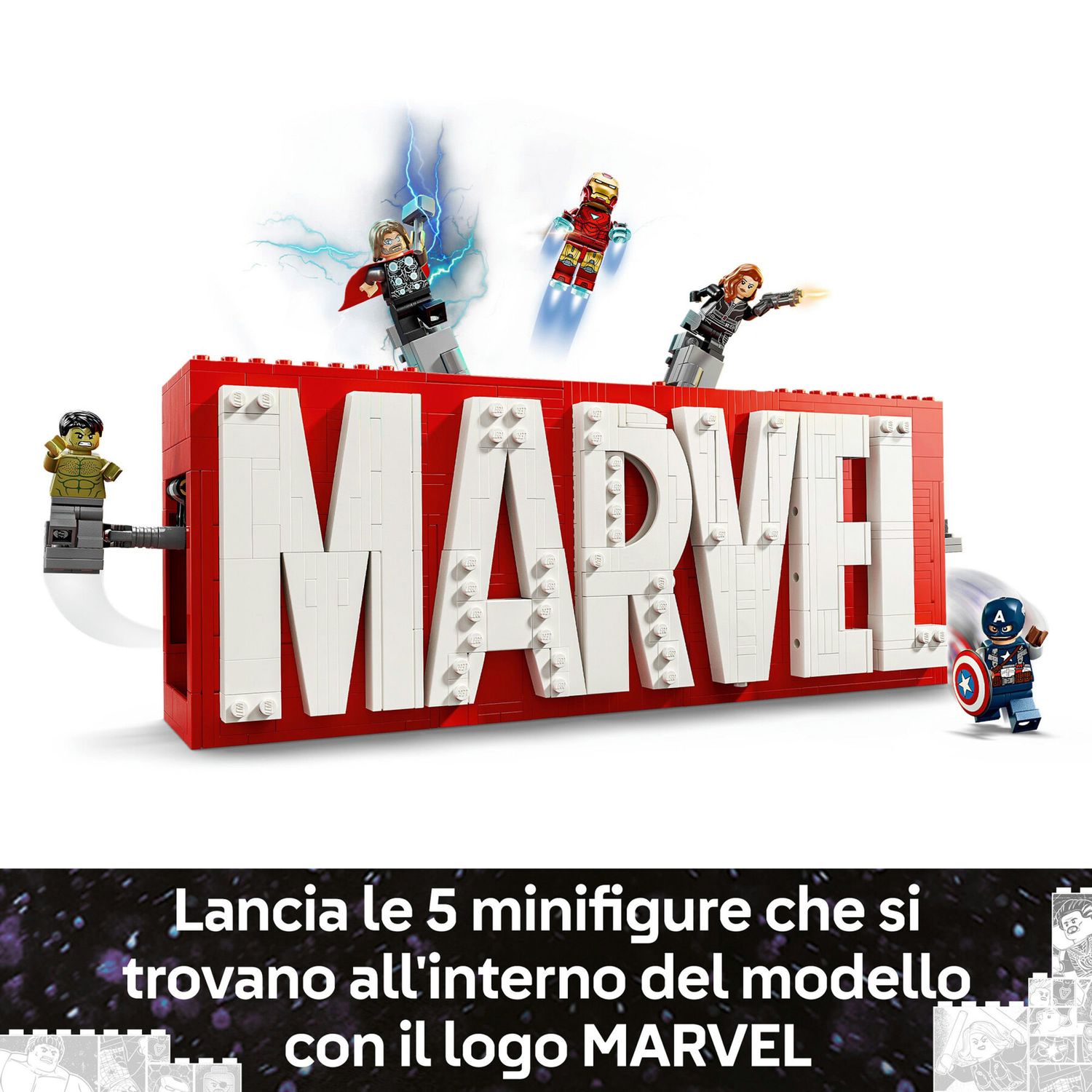 LEGO 76313 Logo e Minifigure Marvel con Supereroi - LEGO, Marvel