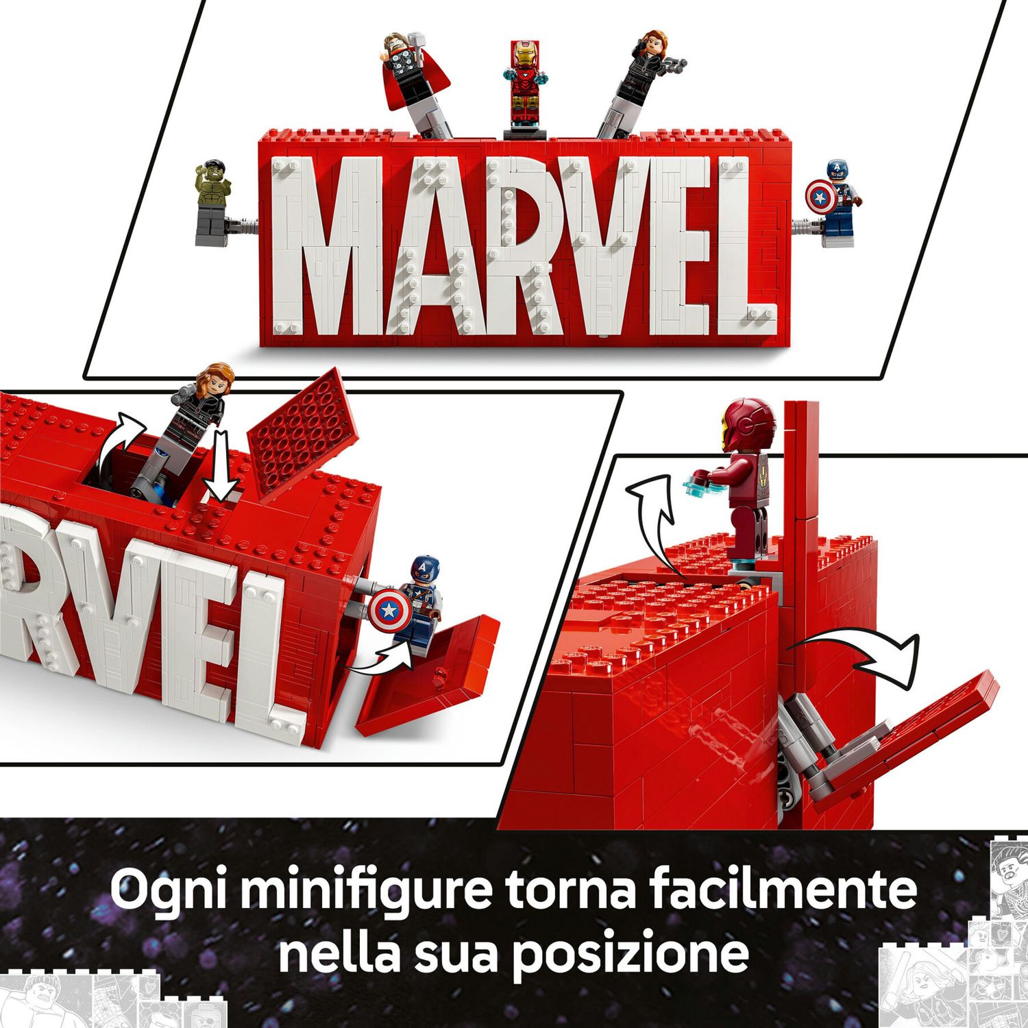 LEGO 76313 Logo e Minifigure Marvel con Supereroi - LEGO, Marvel