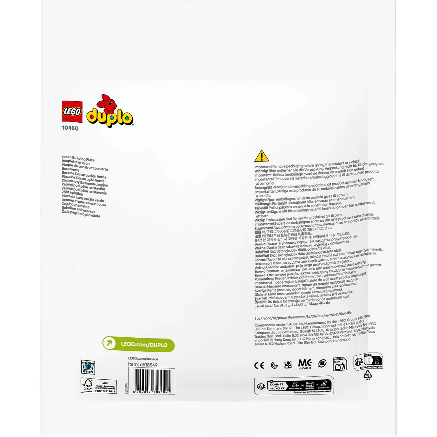 LEGO Duplo Classic 10460 Base Verde - LEGO