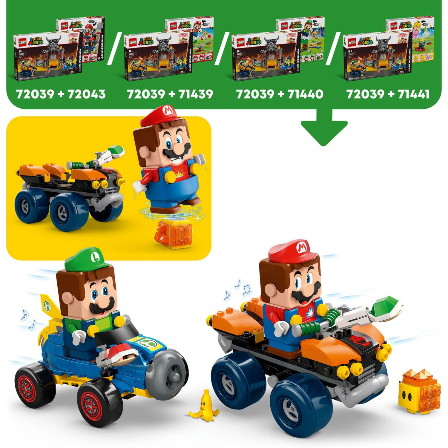 LEGO 72039 Mario Kart Castello di Bowser con 2 Macchine - LEGO, Super Mario