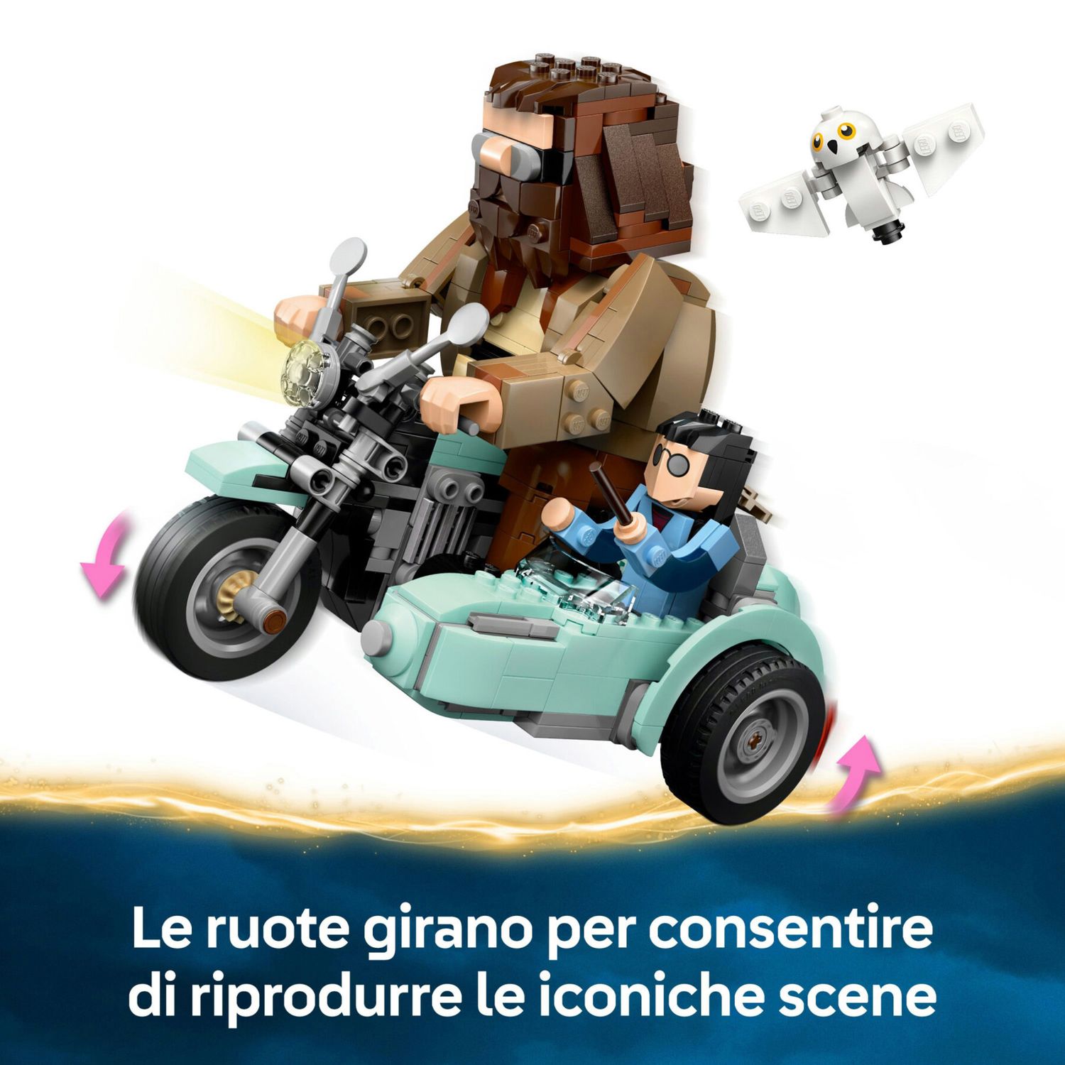 LEGO Harry Potter 76443 Sidecar Hagrid e Harry Moto Giocattolo con Edvige - Harry Potter, LEGO
