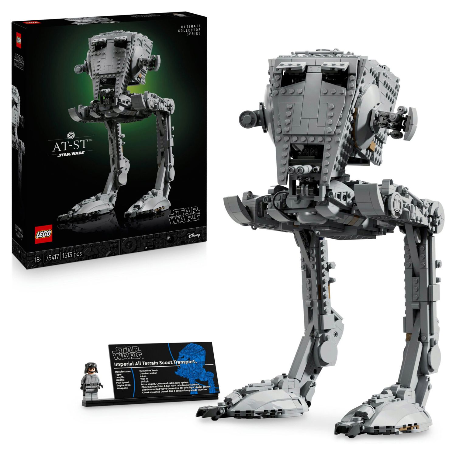 LEGO Star Wars 75417 Walker At-St Ucs Da Esposizione con Targa - LEGO, Star Wars