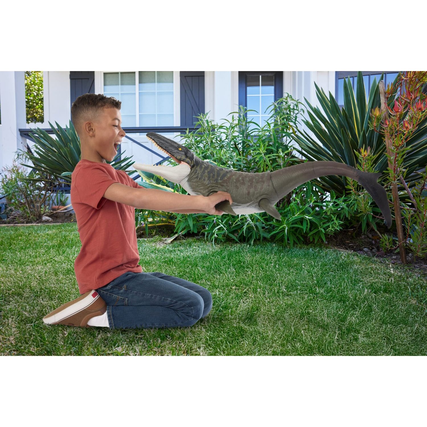 Jurassic World Mosasauro Super Colossale, Dinosauro Snodato con Attacco - Jurassic World