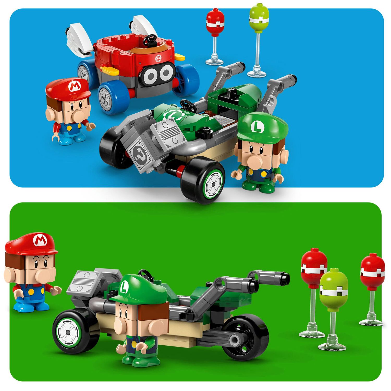 LEGO Super Mario 72034 Mario Kart : Baby Mario vs Baby Luigi - LEGO, Super Mario