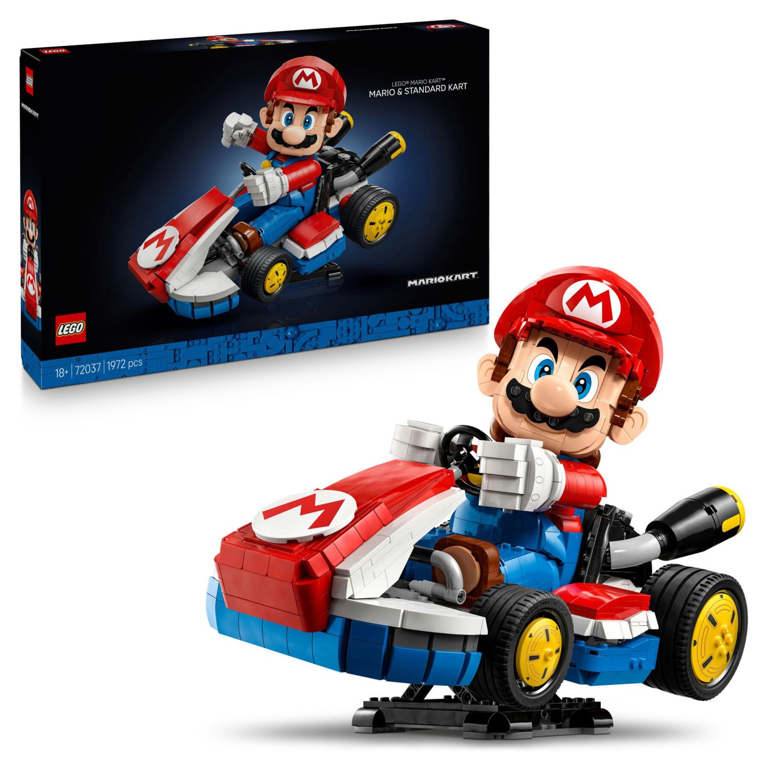 LEGO 72037 Mario Kart con Mario e Kart, Modellino Da Esposizione - LEGO, Super Mario