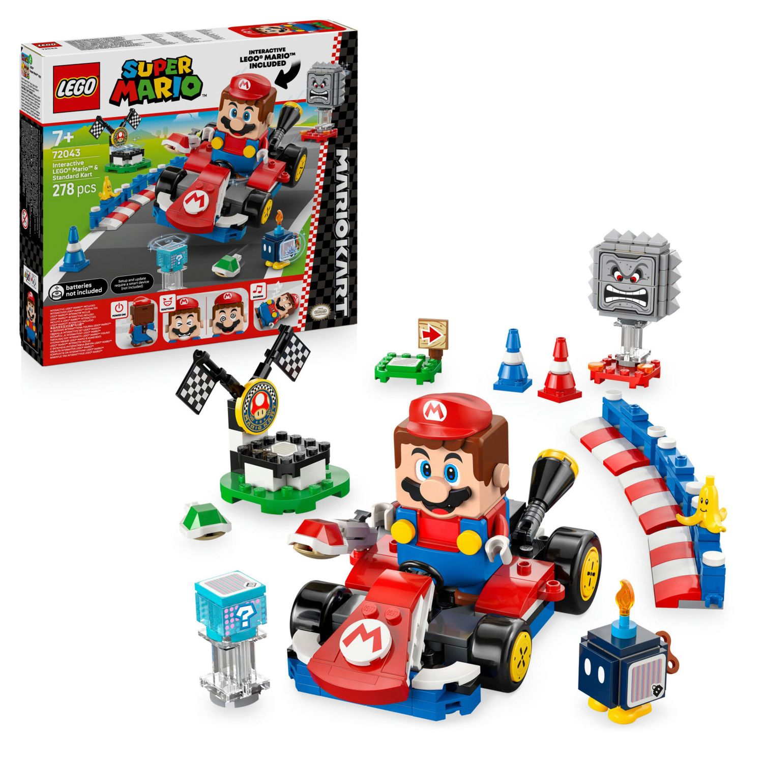 LEGO 72043 Mario Kart con Kart Standard e 3 Personaggi - LEGO, Super Mario