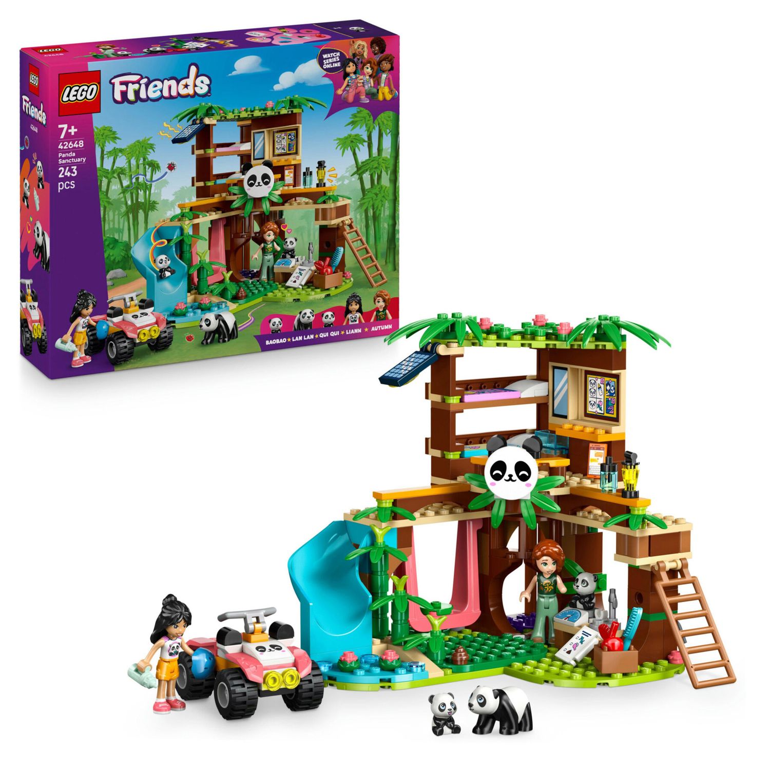 LEGO Friends 42648 Santuario Panda: Casa Albero, Veicolo, 2 Bambole - LEGO