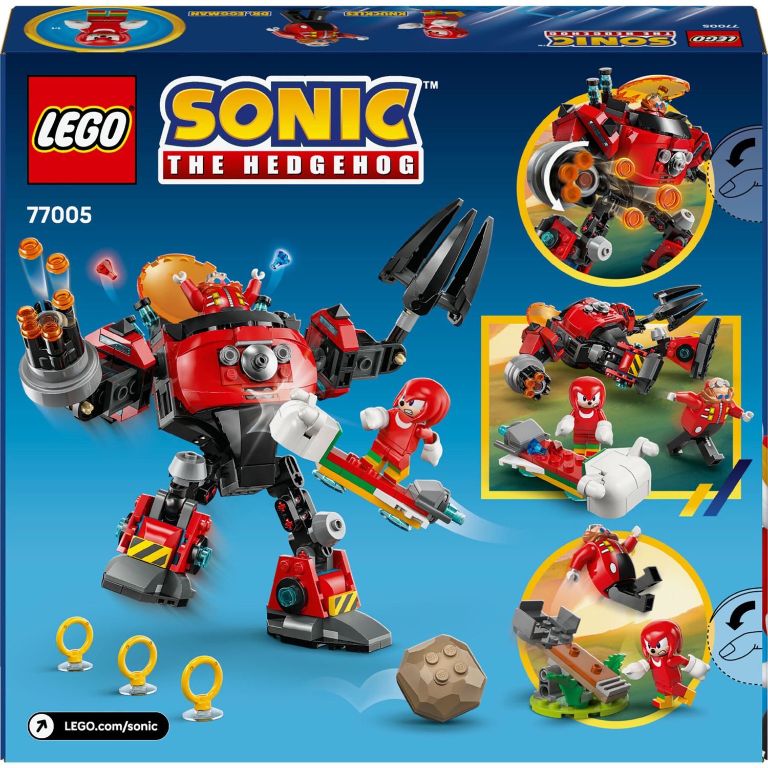 LEGO Sonic 77005 Knuckles vs Mech Egg Crusher con 2 Minifigure - LEGO, Sonic