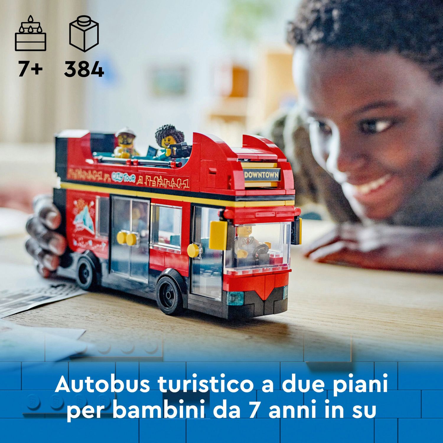 LEGO City 60407 Autobus Turistico Rosso A Due Piani - LEGO