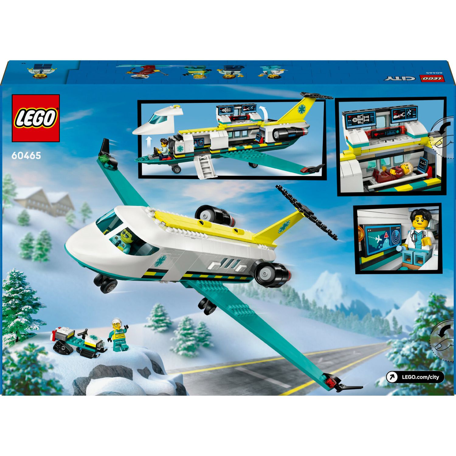 LEGO City 60465 Aereo Ambulanza: 4 Minifigure, Gatto Neve - LEGO