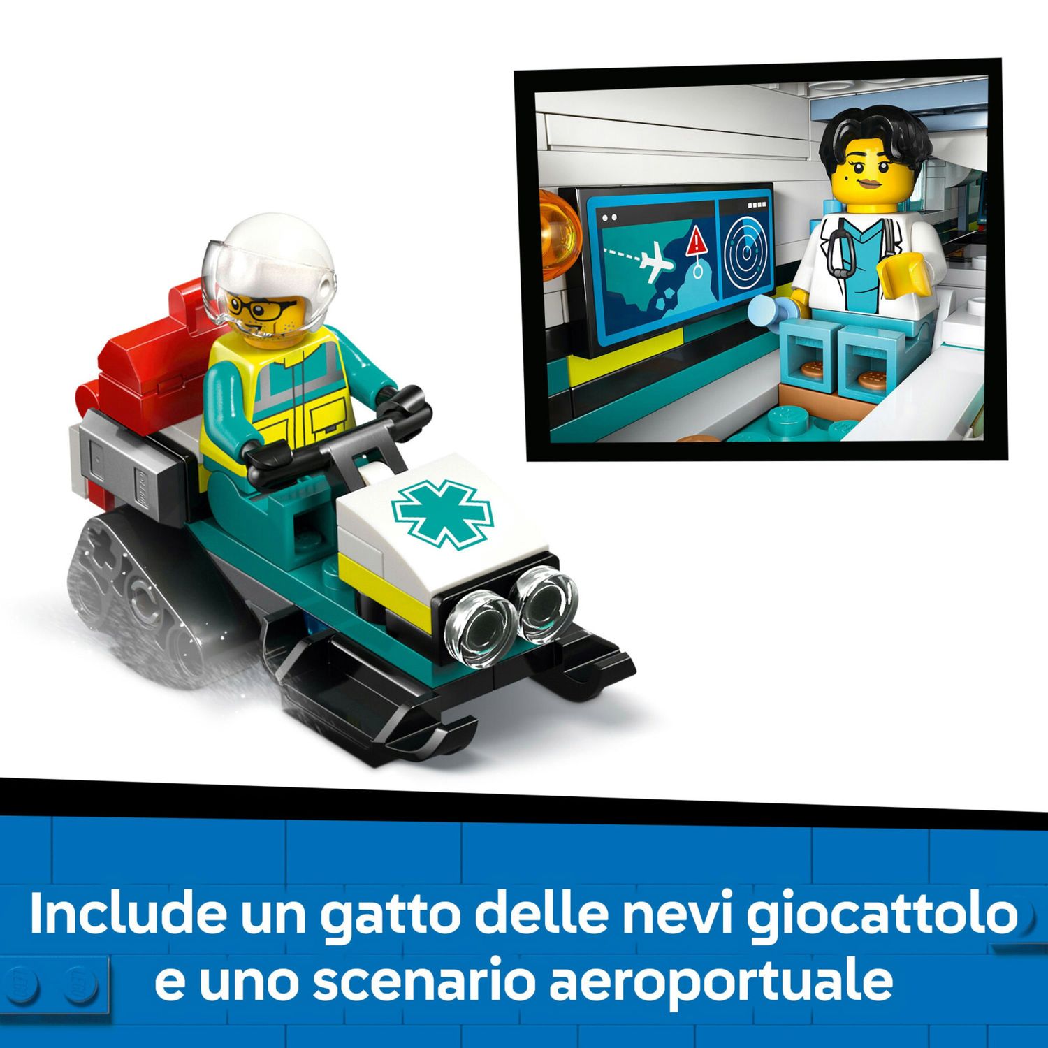 LEGO City 60465 Aereo Ambulanza: 4 Minifigure, Gatto Neve - LEGO