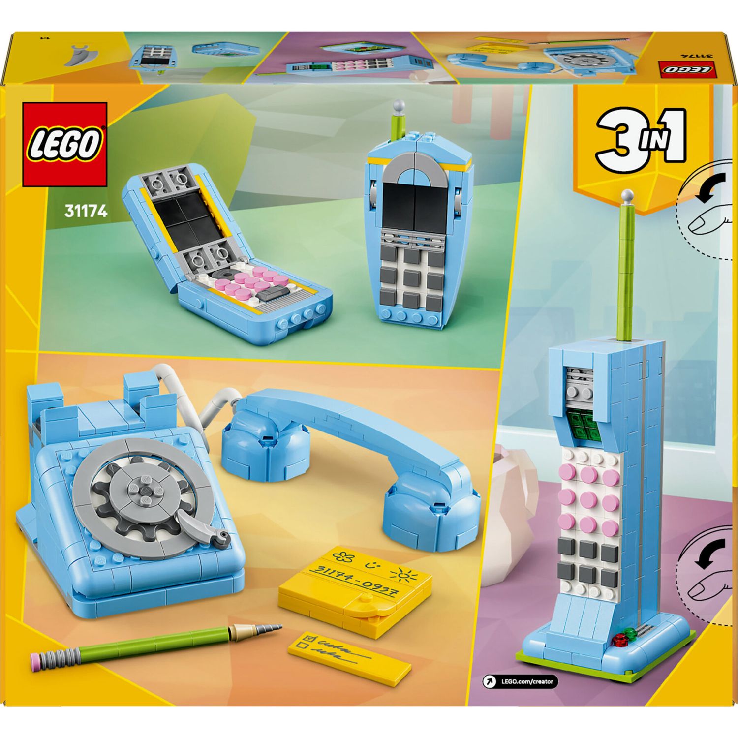 LEGO Creator 31174 Telefono Retrò 3 in 1 con Selettore Rotante - LEGO