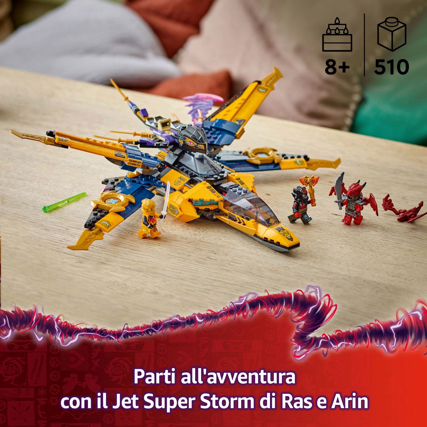 LEGO Ninjago 71833 Jet Super Storm di Ras e Arin - LEGO