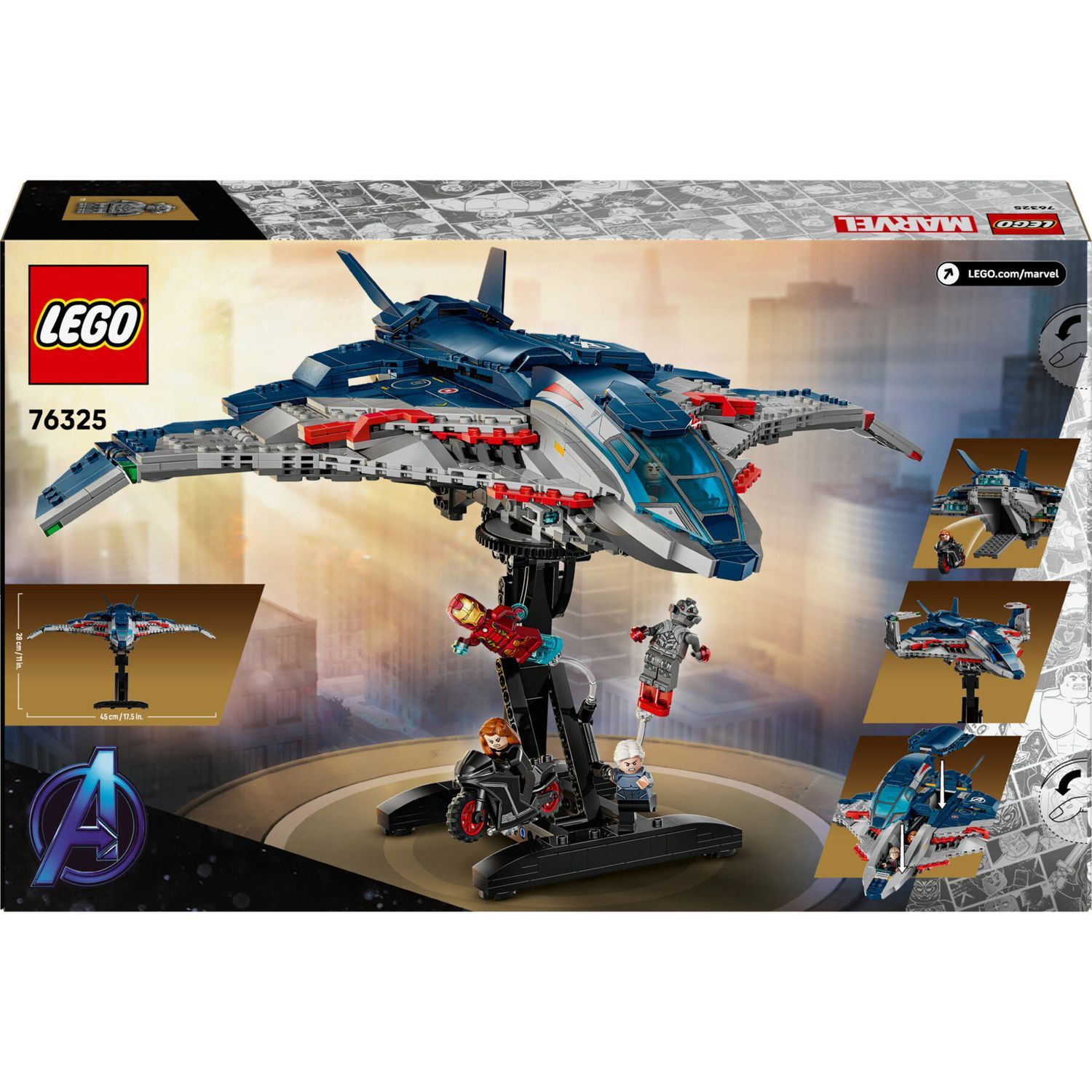 LEGO Marvel 76325 Quinjet Avengers: Age Of Ultron Aereo Giocattolo - LEGO, Marvel