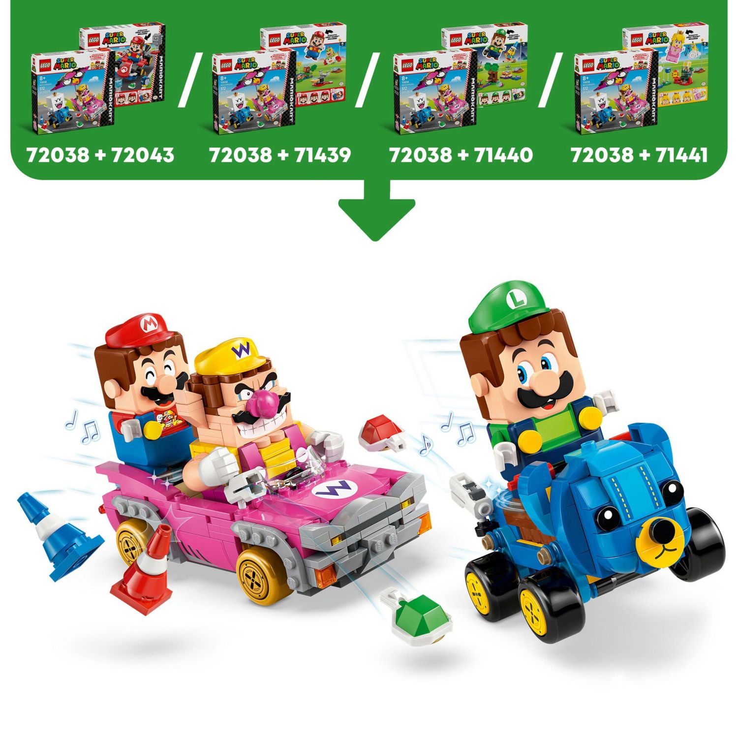 LEGO 72038 Mario Kart Wario vs Re Boo con 2 Veicoli - LEGO, Super Mario