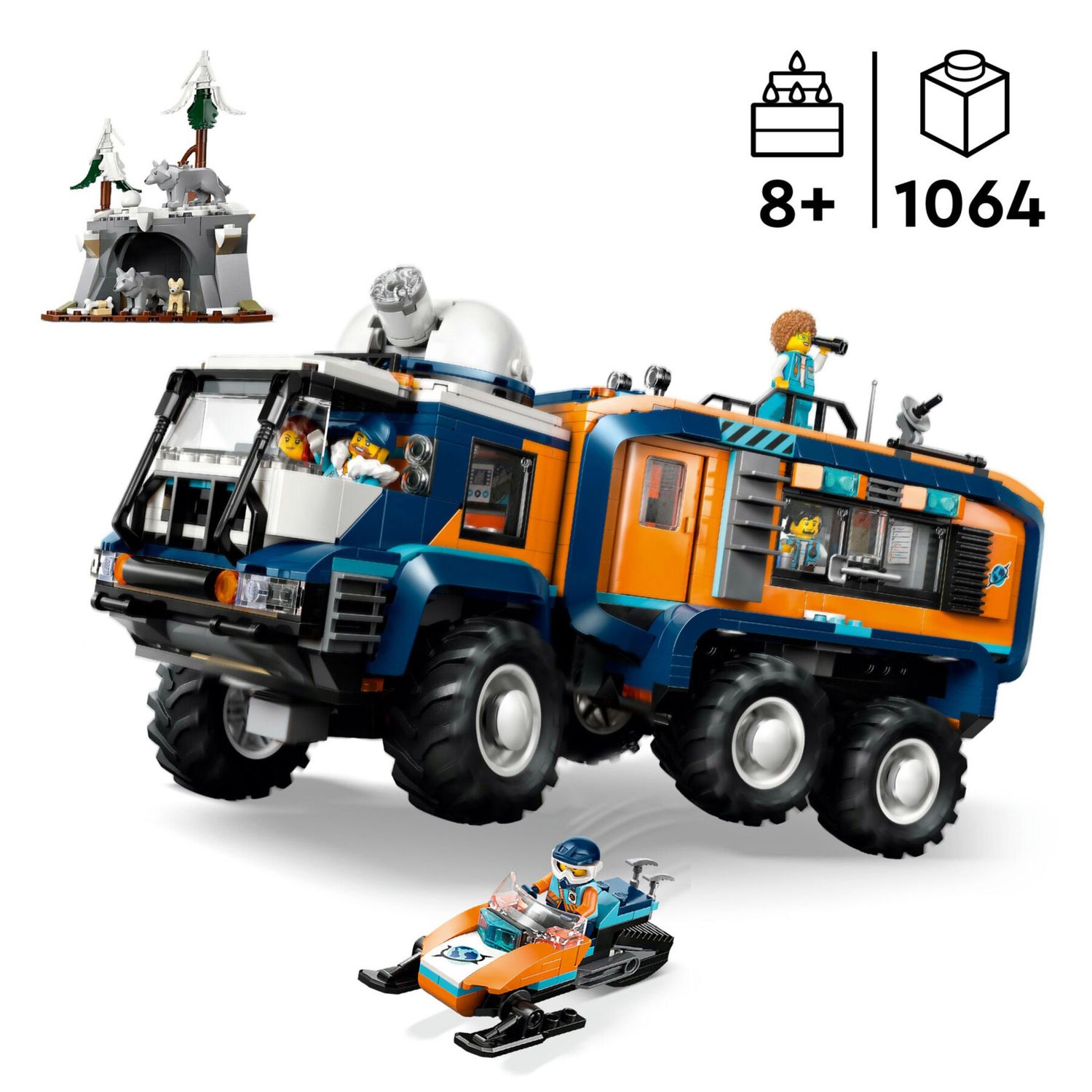 LEGO City 60471 Grande Camion Artico: Laboratorio, Motoslitta - LEGO