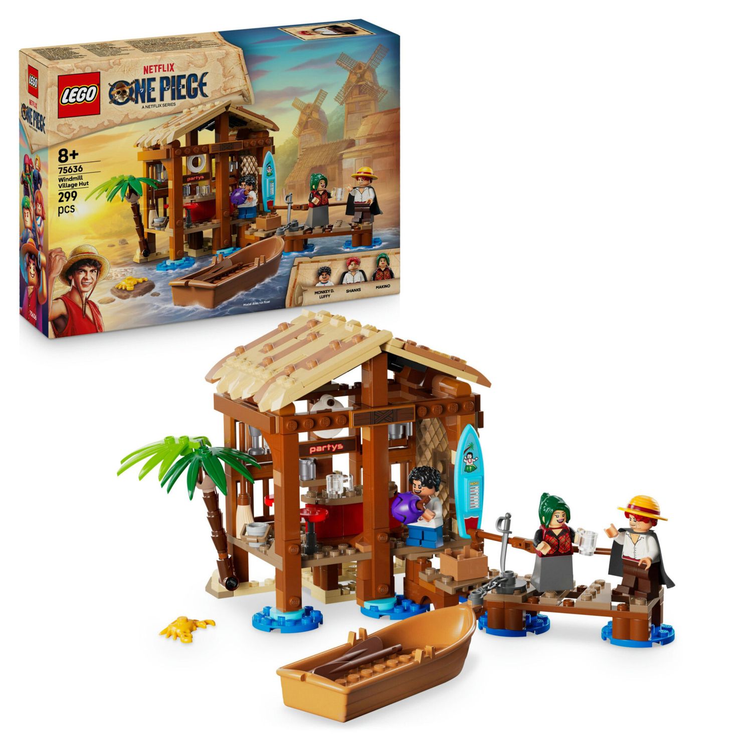 LEGO One Piece 75636 La Capanna Del Villaggio Foosha con Barca Giocattolo - One Piece, LEGO
