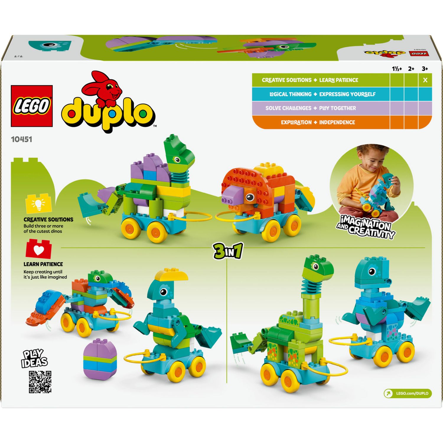 LEGO Duplo 10451 Dinosauri Ruote 3 in 1: Costruisci 3 Coppie - LEGO