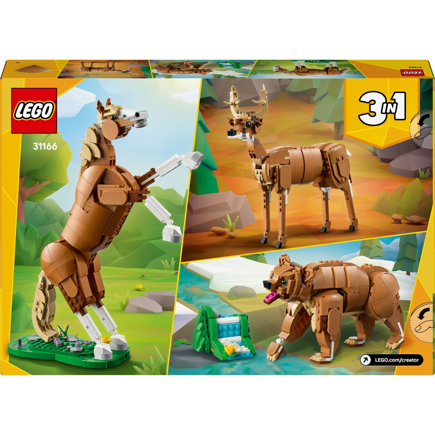 LEGO Creator 31166 Cavallo 3 in 1 Trasformabile in Orso O Cervo - LEGO