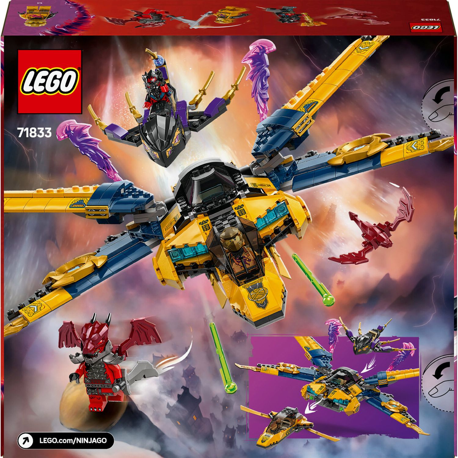 LEGO Ninjago 71833 Jet Super Storm di Ras e Arin - LEGO