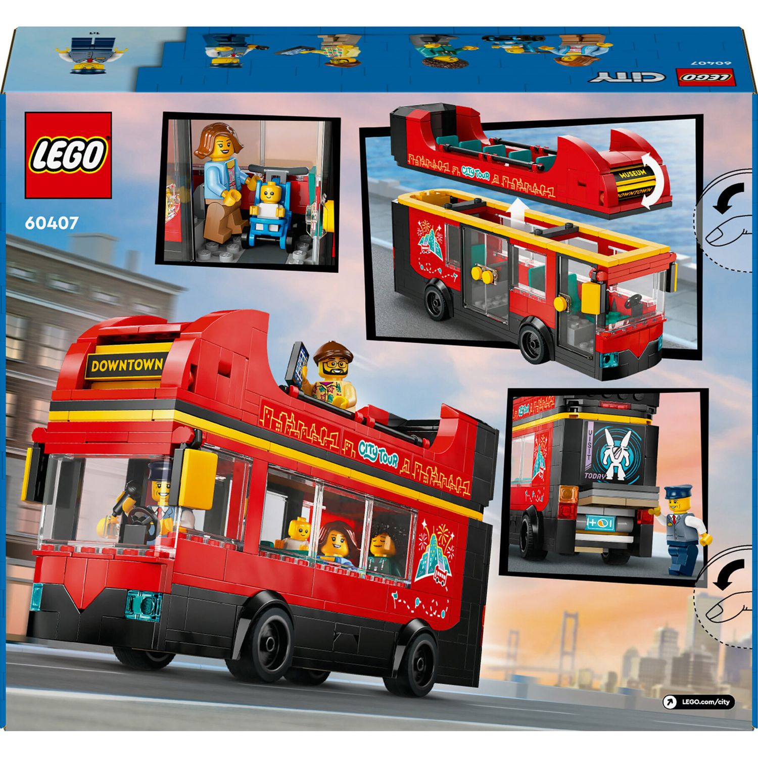 LEGO City 60407 Autobus Turistico Rosso A Due Piani - LEGO