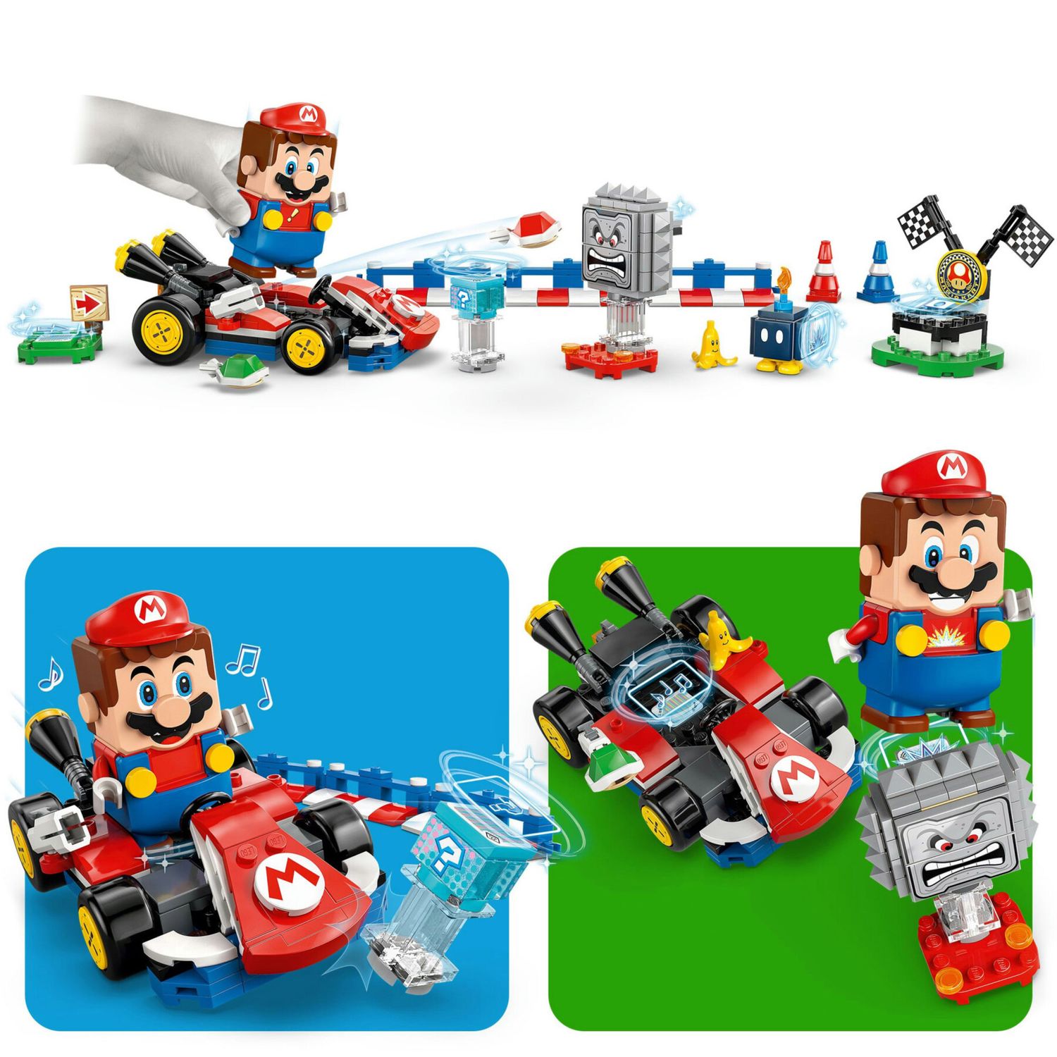 LEGO 72043 Mario Kart con Kart Standard e 3 Personaggi - LEGO, Super Mario