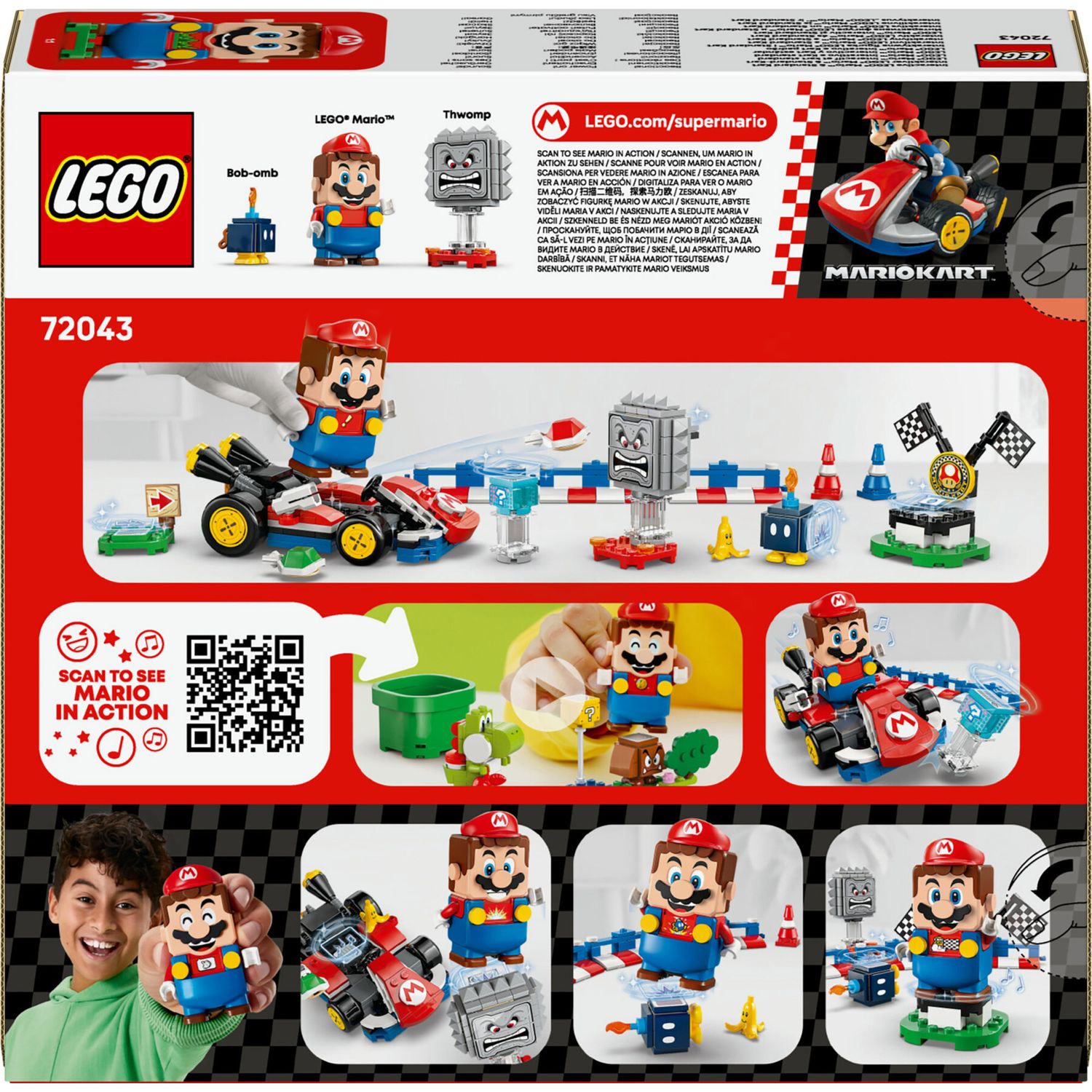 LEGO 72043 Mario Kart con Kart Standard e 3 Personaggi - LEGO, Super Mario