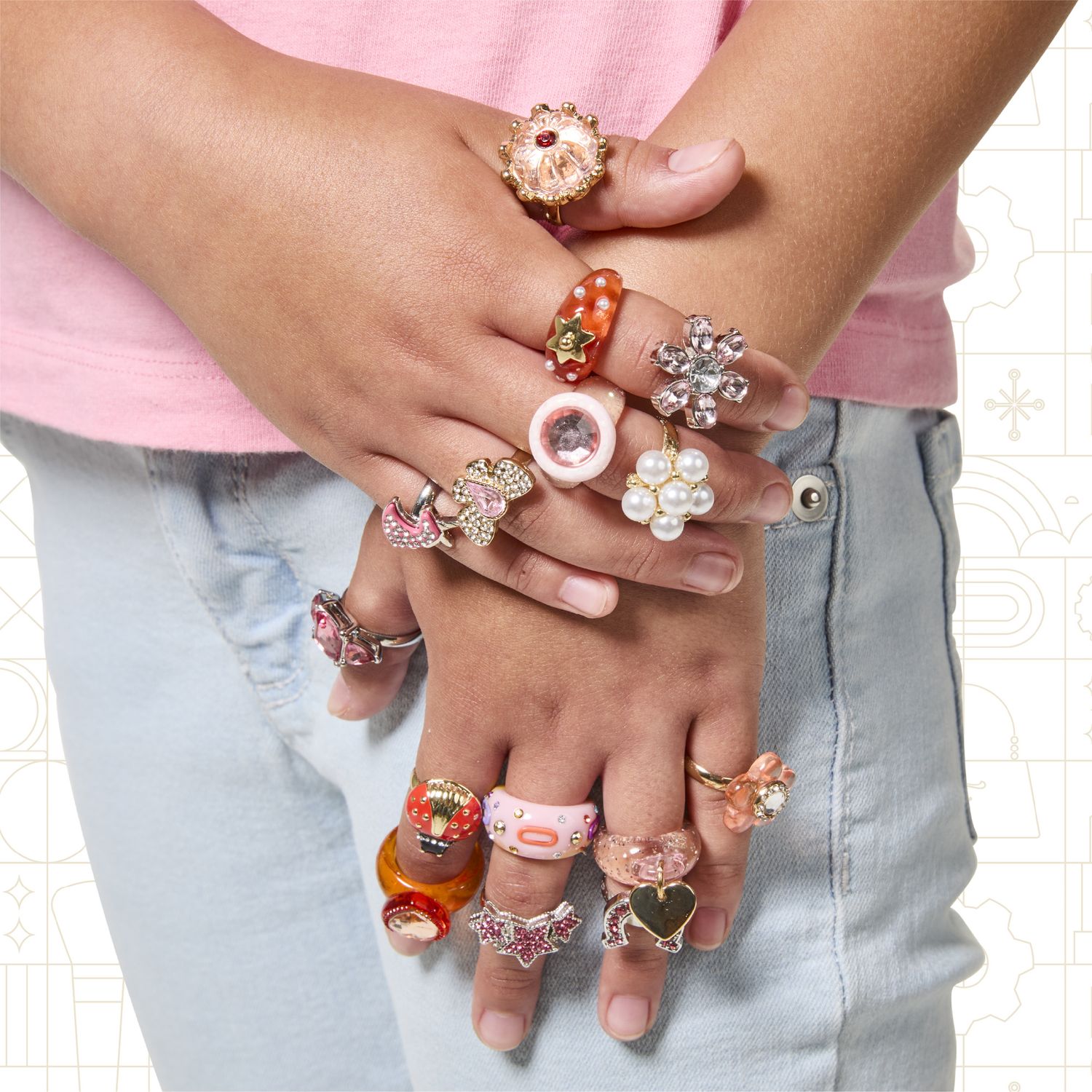 Set di 15 anelli Tiny Glam - FAO Schwarz