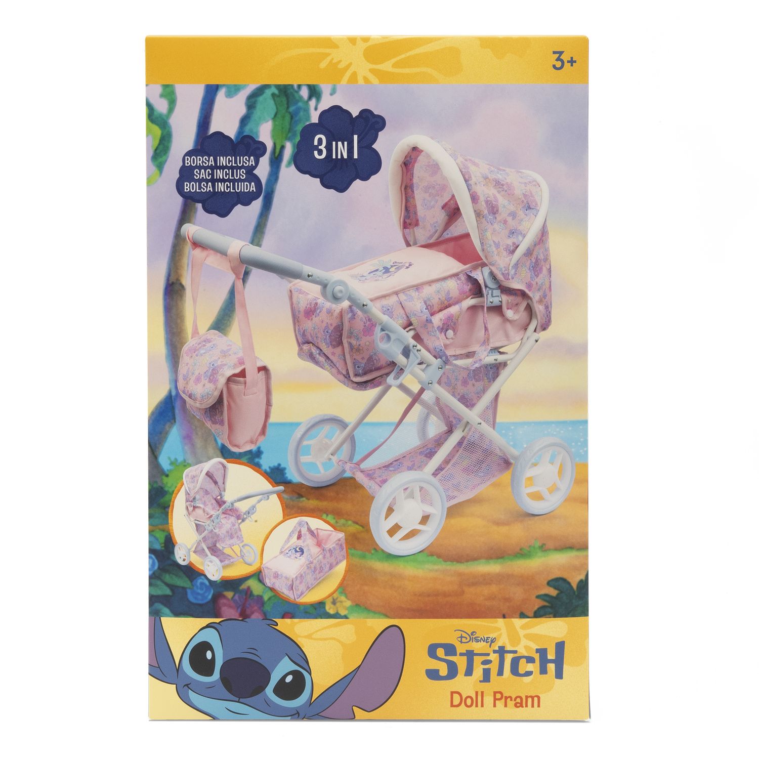 Carrozzina per bambole 3 in 1 Disney Stitch - Disney Stitch